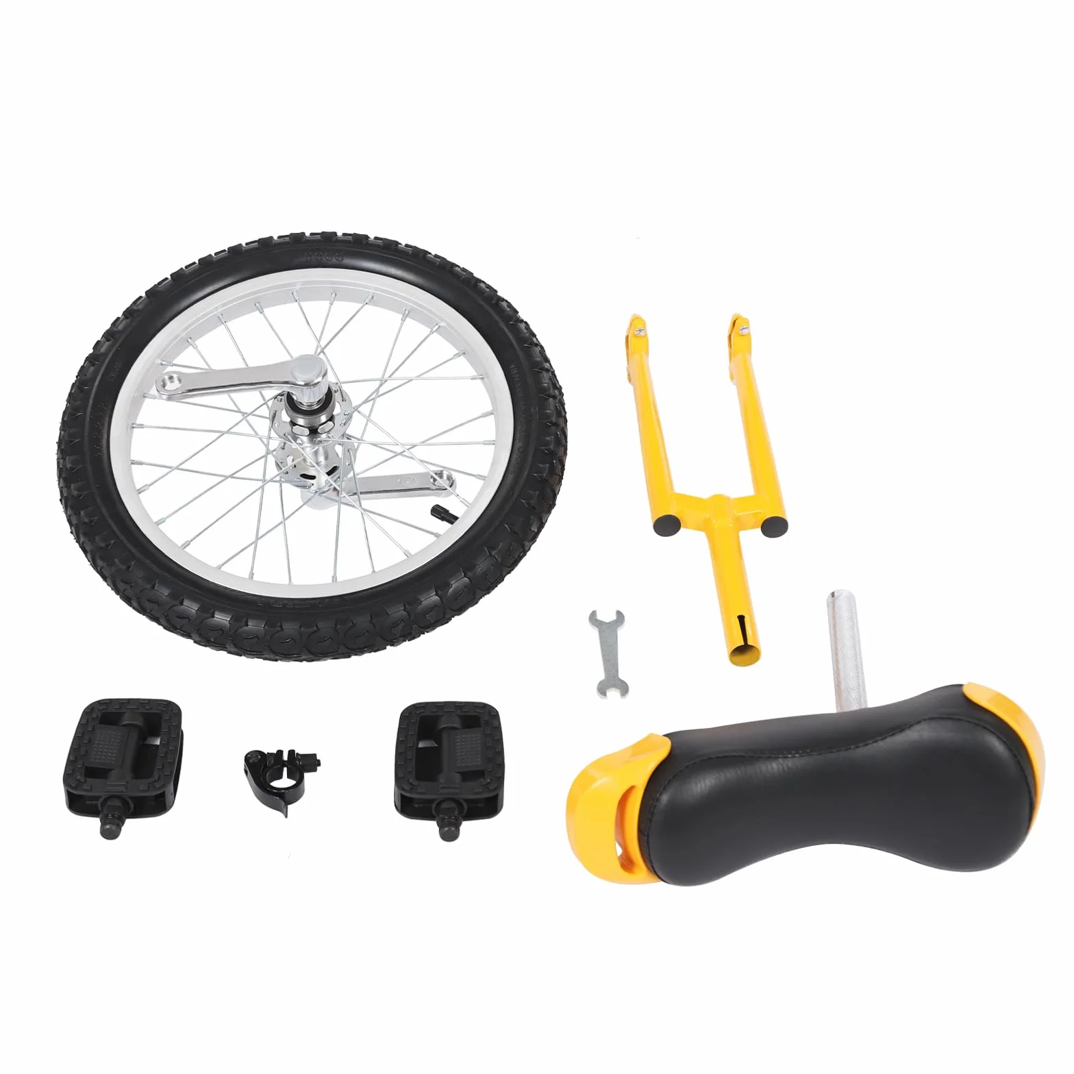 Monocycle 16 pouces Béquille Unicycle Vélo avec poignées Hauteur réglable 71-81 cm