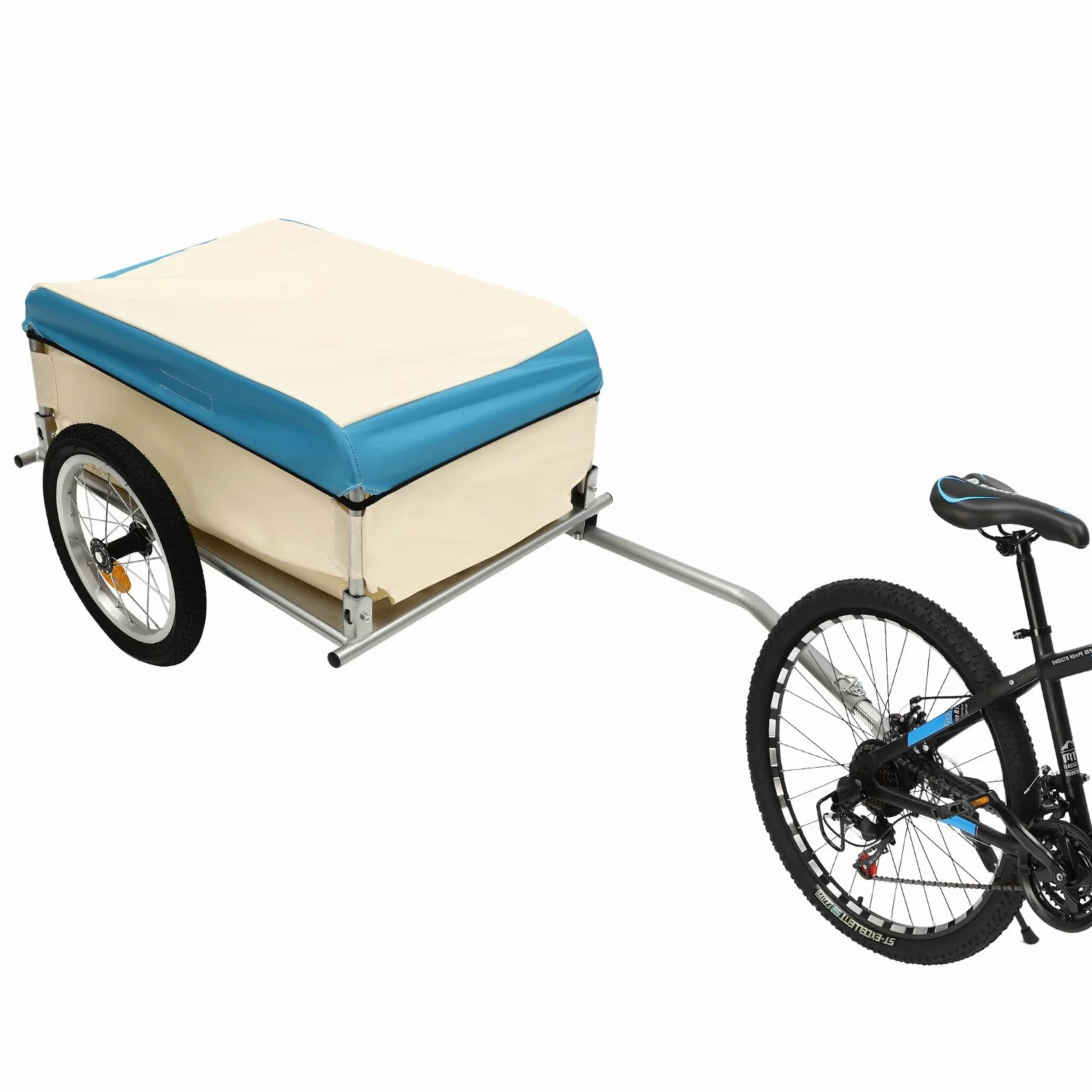 Remorque de charge de vélo pliable en aluminium multifonction 52 × 69 × 27 cm, remorque de vélo avec capacité de charge de 50 kg