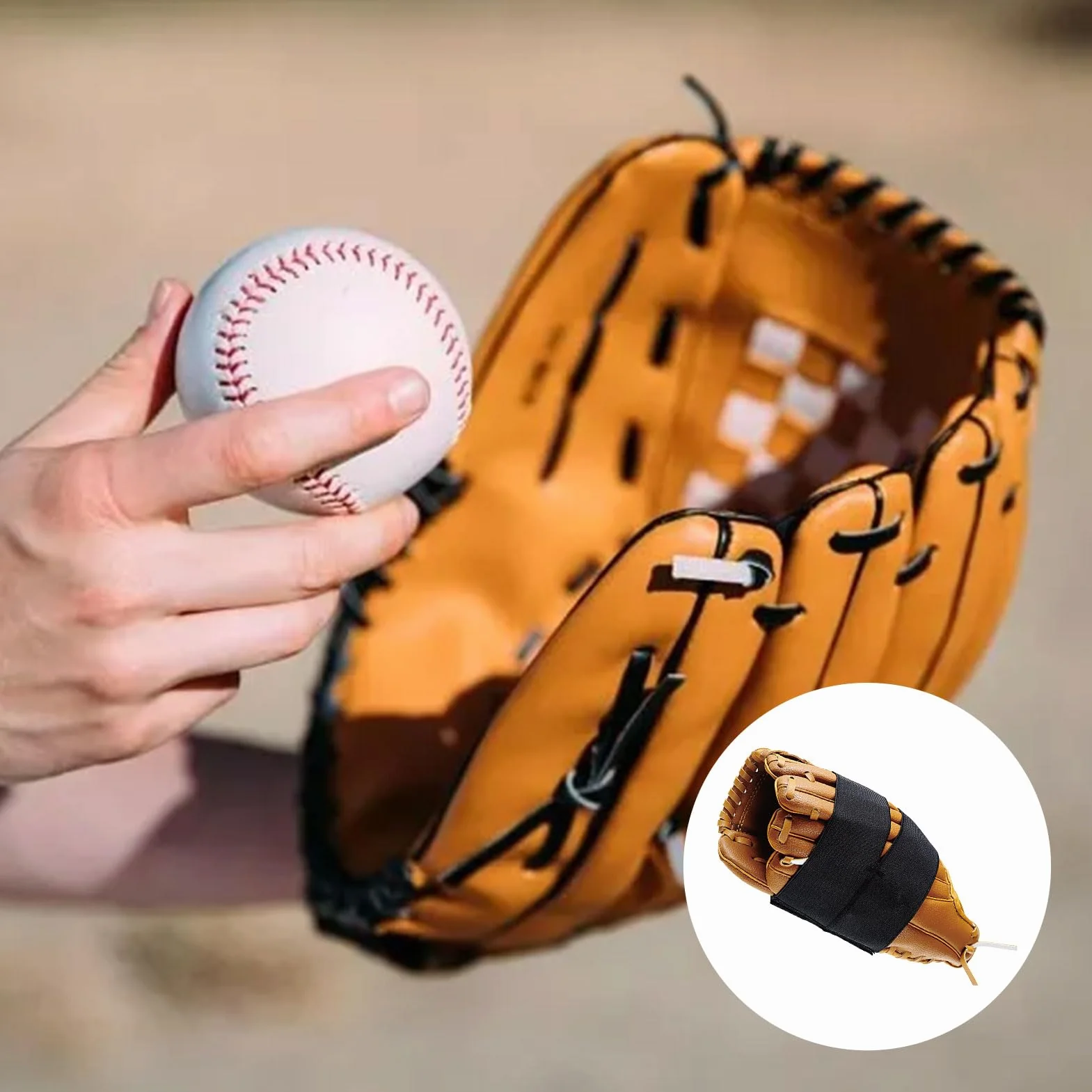NICENEEDED 3 Bande de Protection pour Gants Sangle Élastique Baseball Softball Accessoires