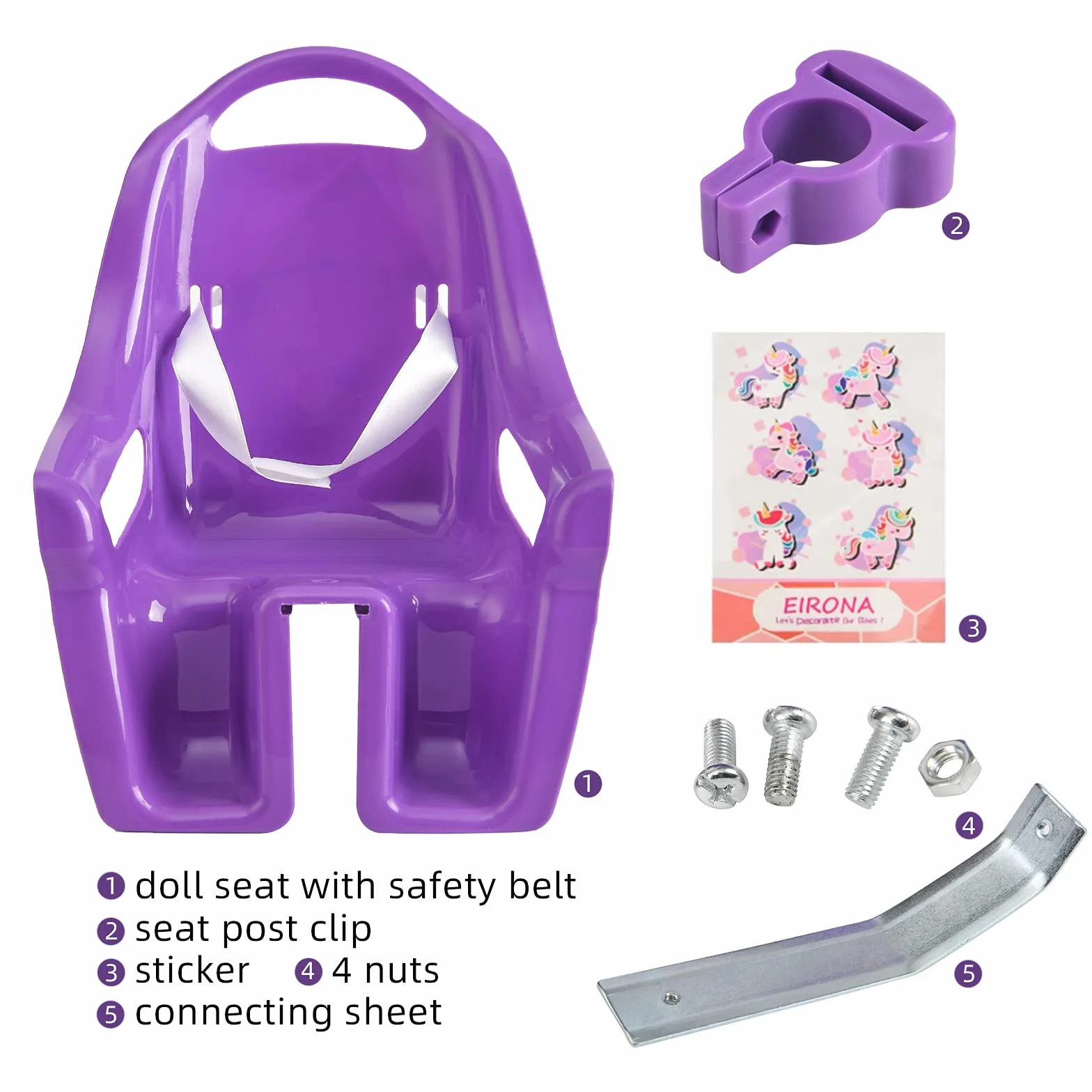 Siège de poupée pour Enfant avec Autocollant DIY pour Fille, Accessoire de vélo