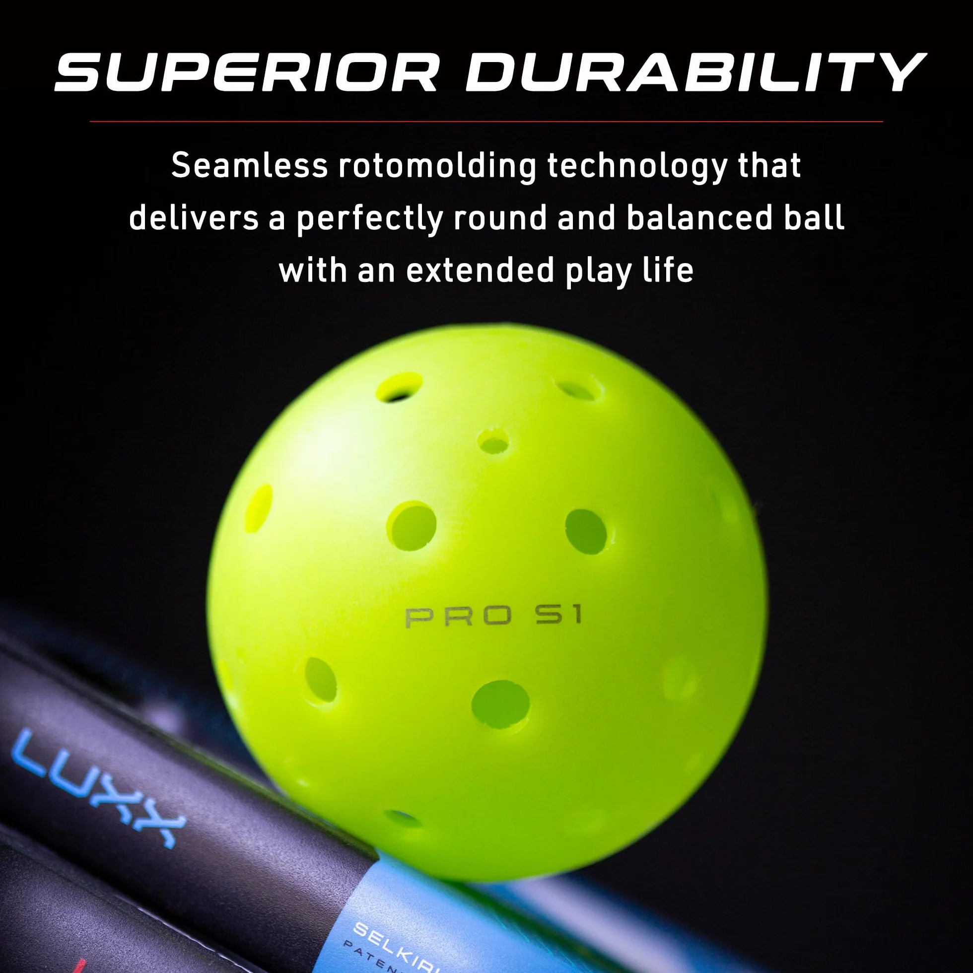 Selkirk Sport Balle Pro S1, balles de pickleball extérieur 38 trous, approuvée USAPA