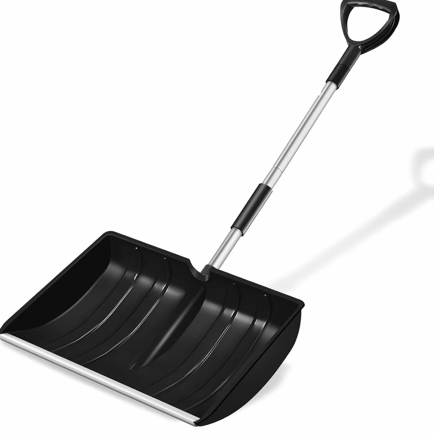 Pelle a Neige, réglable Portable Grande capacité,Profil en Aluminium Bord de Glissement, Conception Amovible,poignée en D pour la Conduite de Voiture de Jardin et Le Camping en Plein air