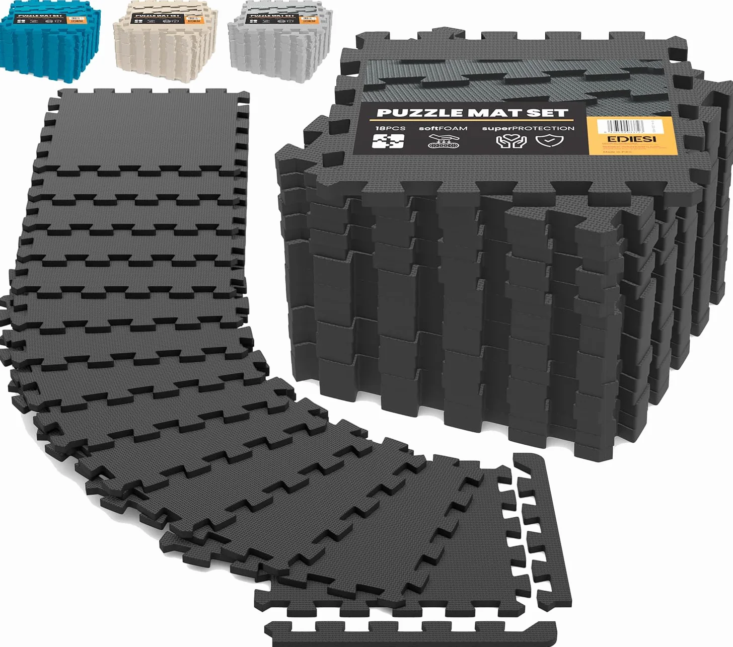 Tapis de Sport Sol Salle de Sport Tatami Antidérapant EVA Caoutchouc Dalle Garage Piscine Isolation
