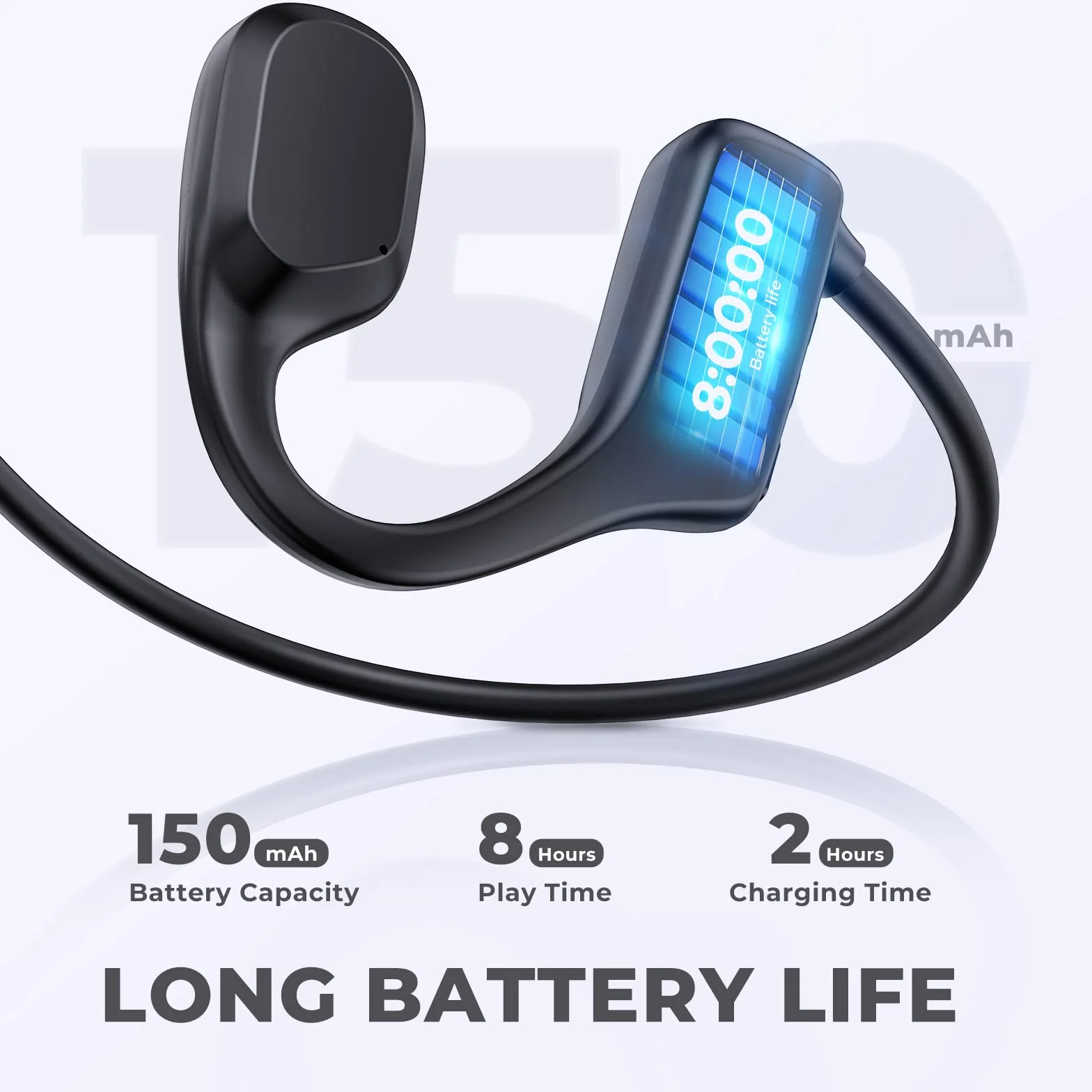 Casque Conduction Osseuse Bluetooth 5.2 Mémoire 16 Go IP68 Écouteur Natation Sport