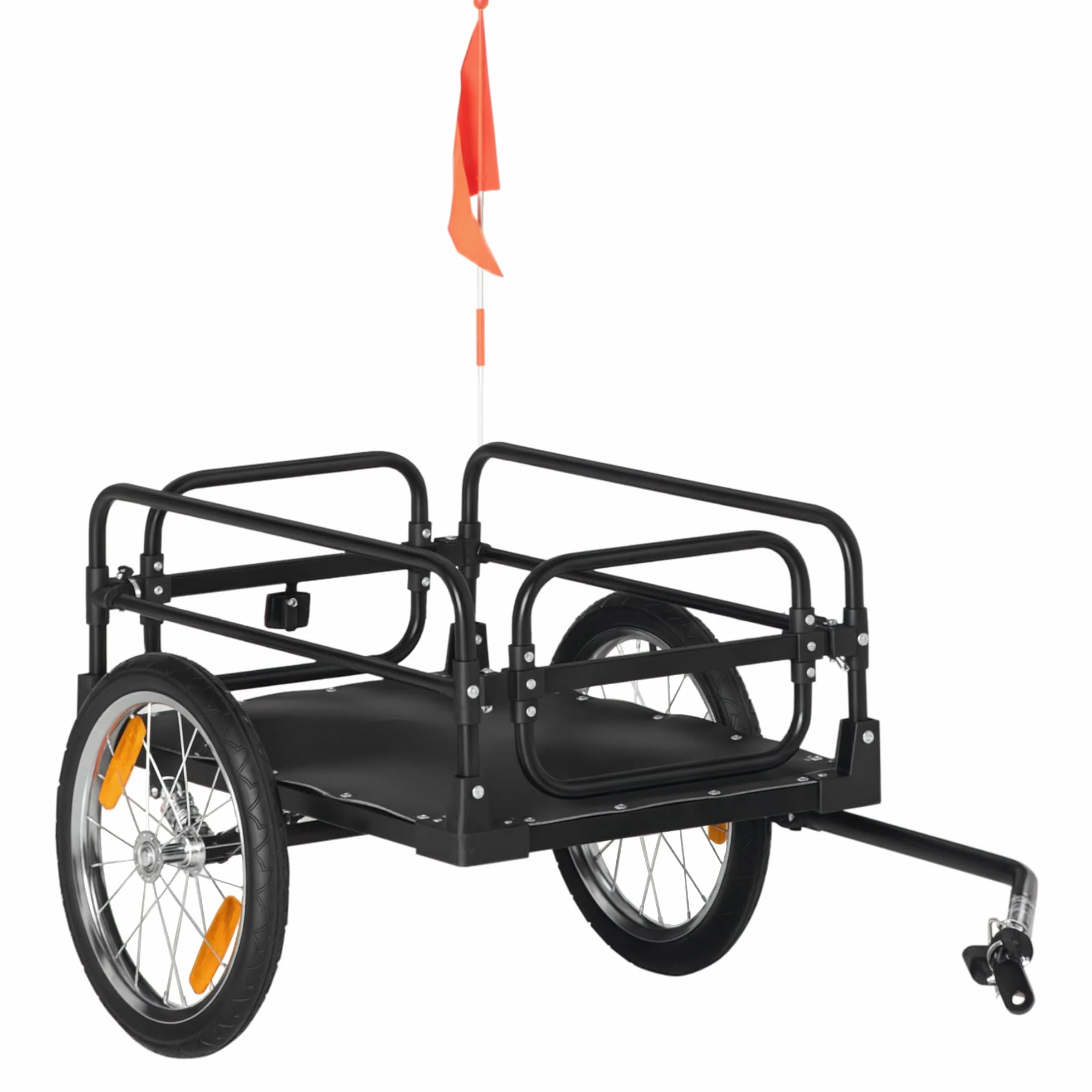 HOMCOM Remorque Pliable pour Vélo en Acier Roues 16 Pouces Charge 40 kg