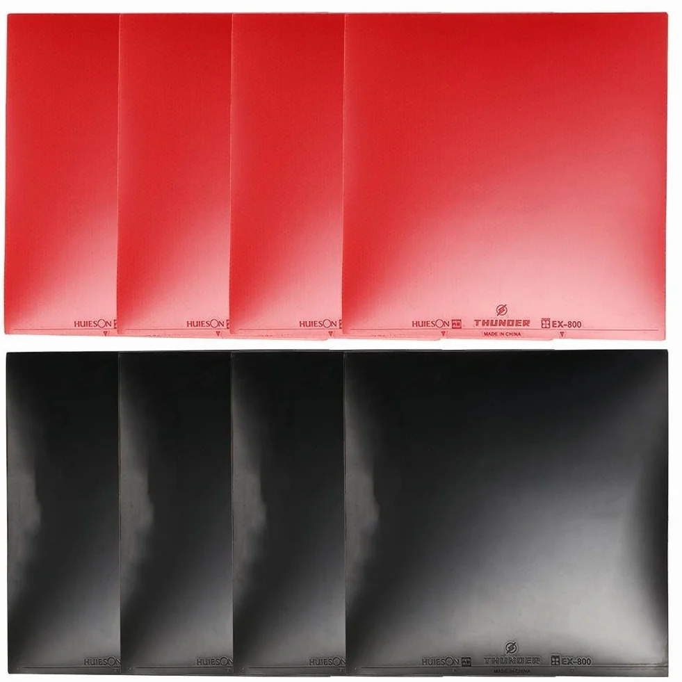 Patins en caoutchouc pour tennis de table Honseadek, lot de 8, éponges dures, rouge et noir, 16x16x2,2 cm, épaisseur 2,2 mm, dureté 39