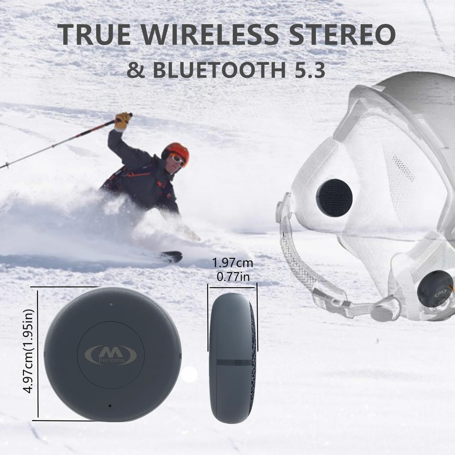 Outdoor Sports Ski Helmet Headphones - Haut-parleurs de Casque Bluetooth 5.3 sans Fil pour Le Ski, Le Snowboard, Le vélo de Montagne et l'escalade