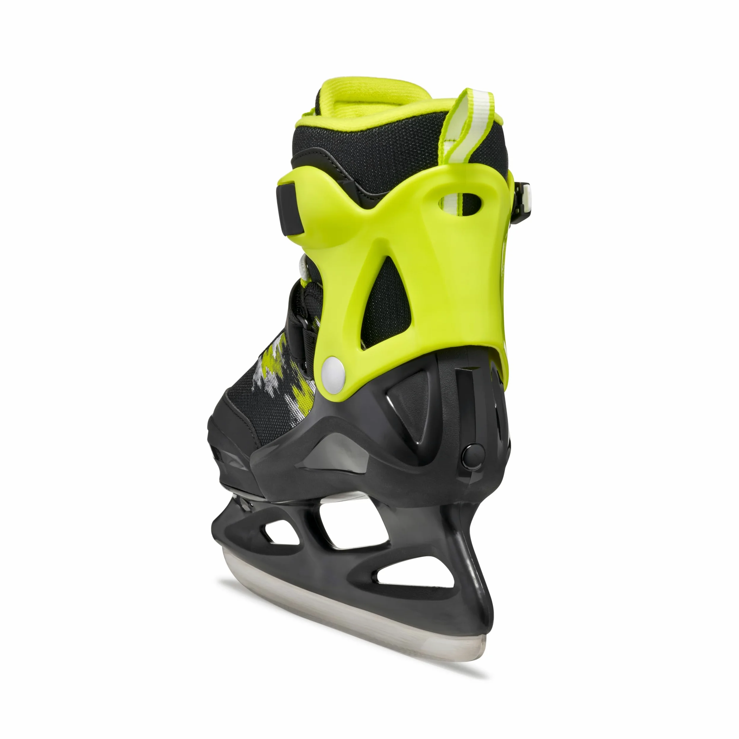 Bladerunner Micro Ice Patins à Glace Taille Réglable, Enfants et Adolescents, Noir/Citron Vert, 36-40