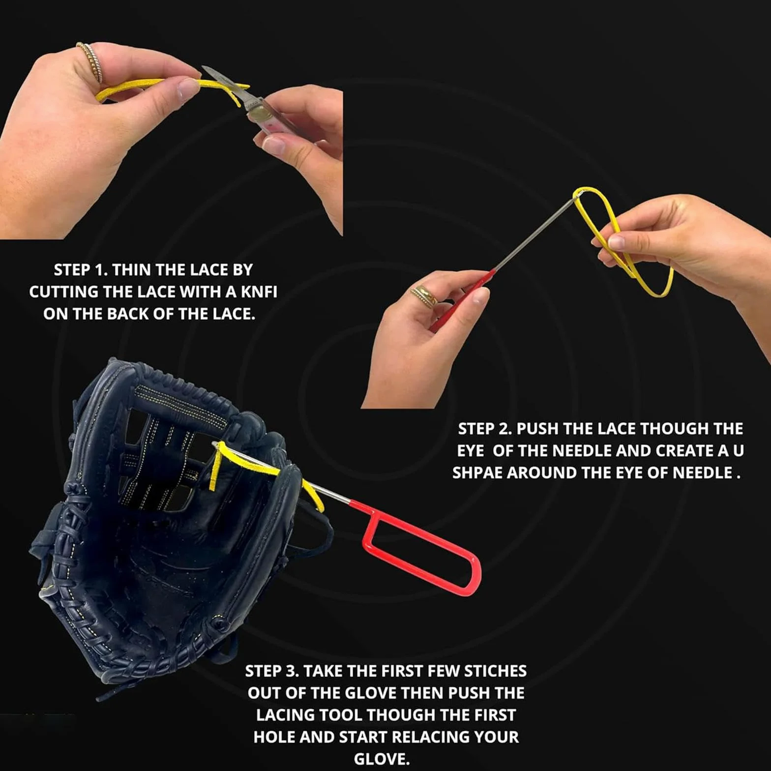F Fityle Accessoires laçage Gants Sport Outils réparation Haute Performance Aiguille