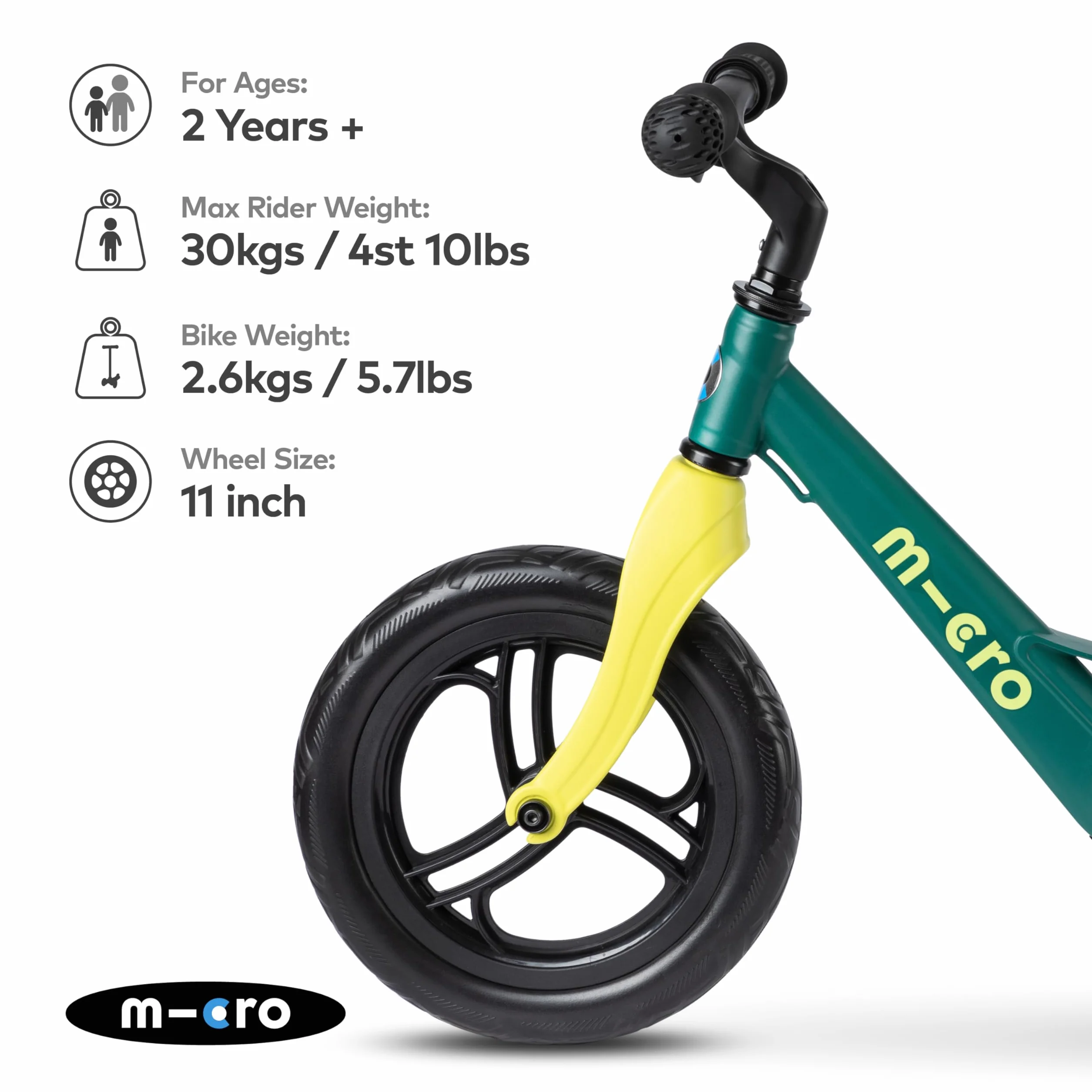 Micro Balance Bike Lite Cadre Magnesium Roues EVA 2 à 5 Ans