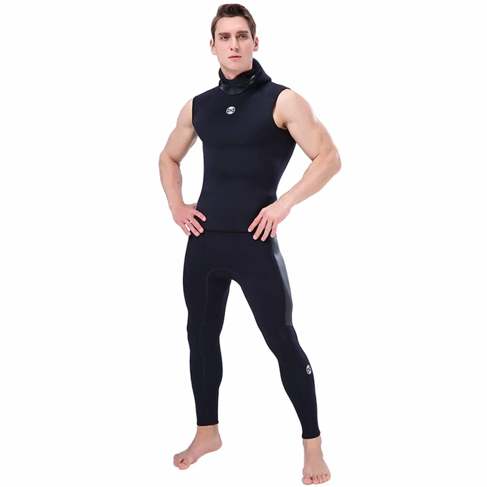Gilet de plongée homme néoprène 3 mm sans manches capuche pour plongée surf natation voile