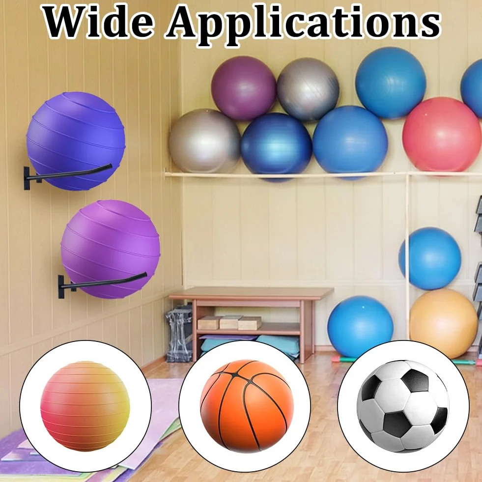 UNICRAFTALE 2 Supports Muraux Pour Ballon d Exercice Noir Fer 10x4x39.5cm