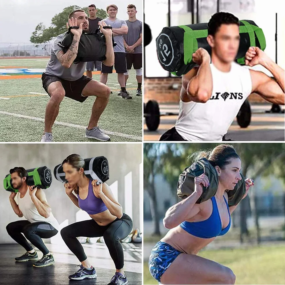 Your's Bath Sac de Sable Musculation 15kg Sand Bag Power Bag Poignées Réglable Entraînement Fitness