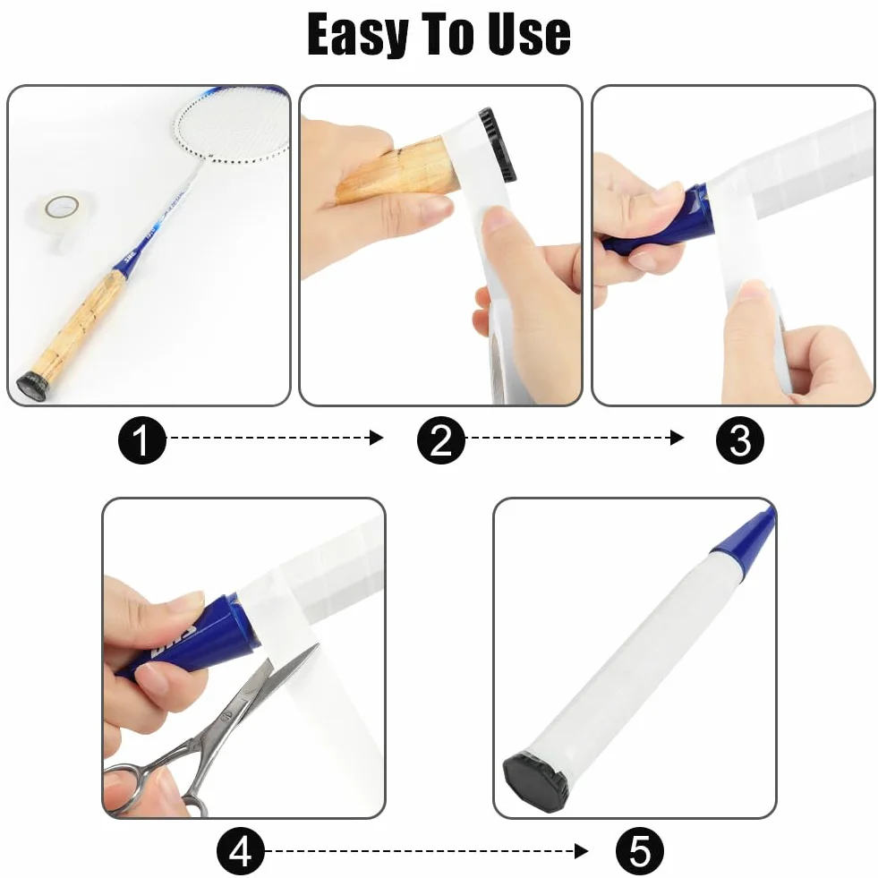 Ruban Adhésif Sport Anti-Dérapant PVC pour Hockey Badminton Raquette Squash Tennis 18mm*20m