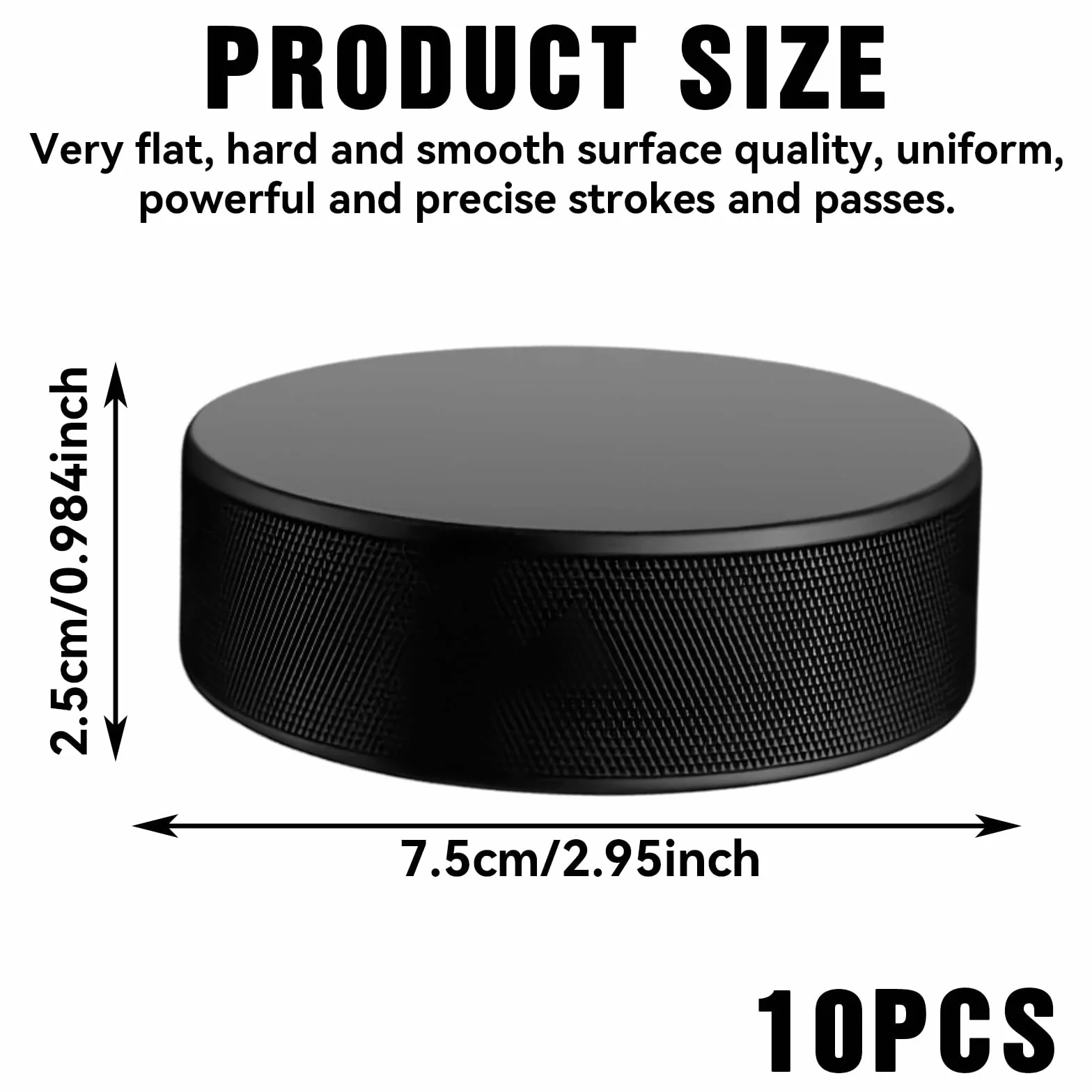 BORDEAG 10 Pièces Palets de Hockey sur Glace, Rondelles d'Exercice, 7,6 x 2,5 cm pour Entraînement Adulte