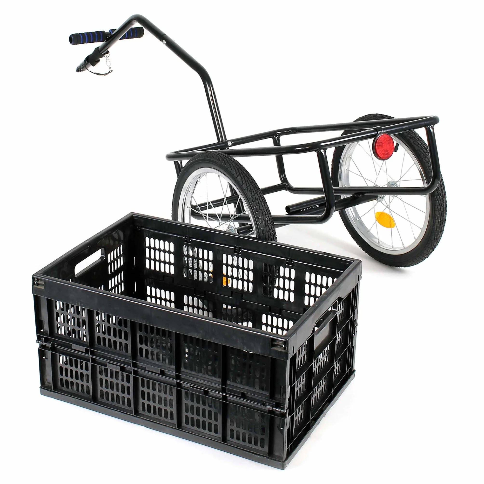 Wiltec Remorque pour vélo 50 kg 1450 x 575 x 730 mm Attelage Rapide Chariot pour Bicyclette