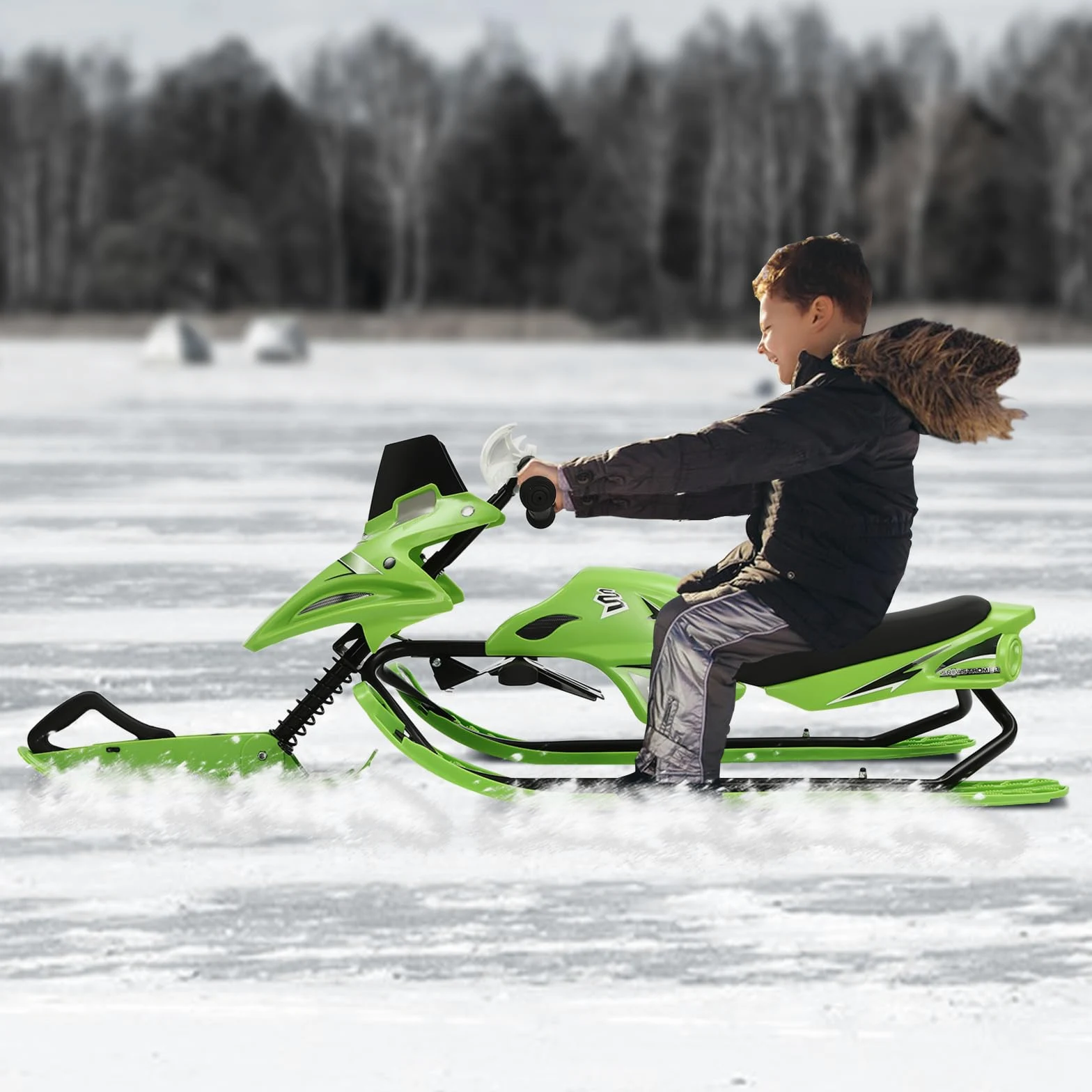 Luge de direction, bob, luge de ski pour adulte avec freins à pied, luge directionnelle, luge de ski pour adolescents, luge à neige, luge de course Snowracer, pour le ski
