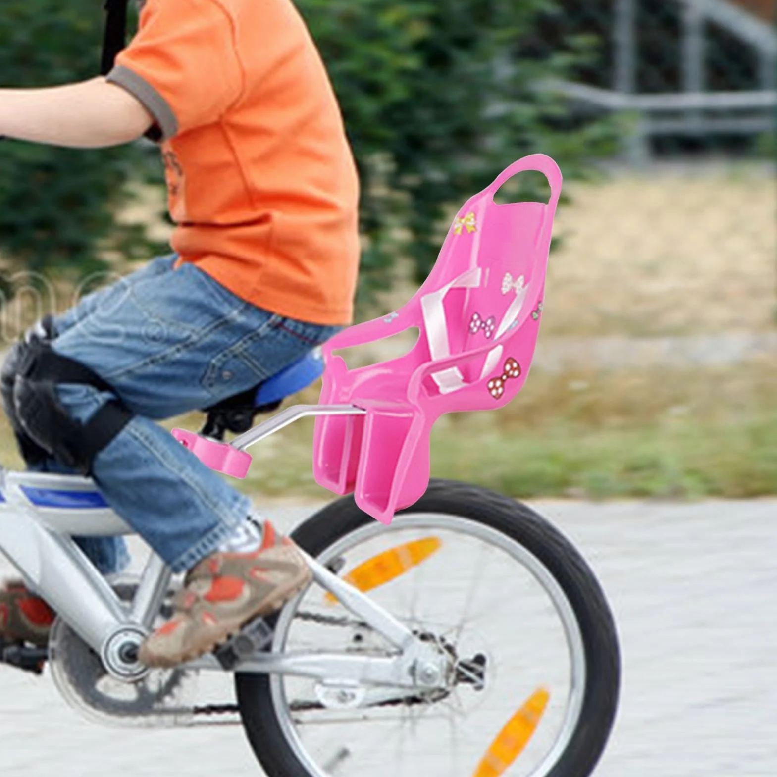 Siège de vélo pour filles porte poupées avec autocollants DIY, accessoires vélo enfants