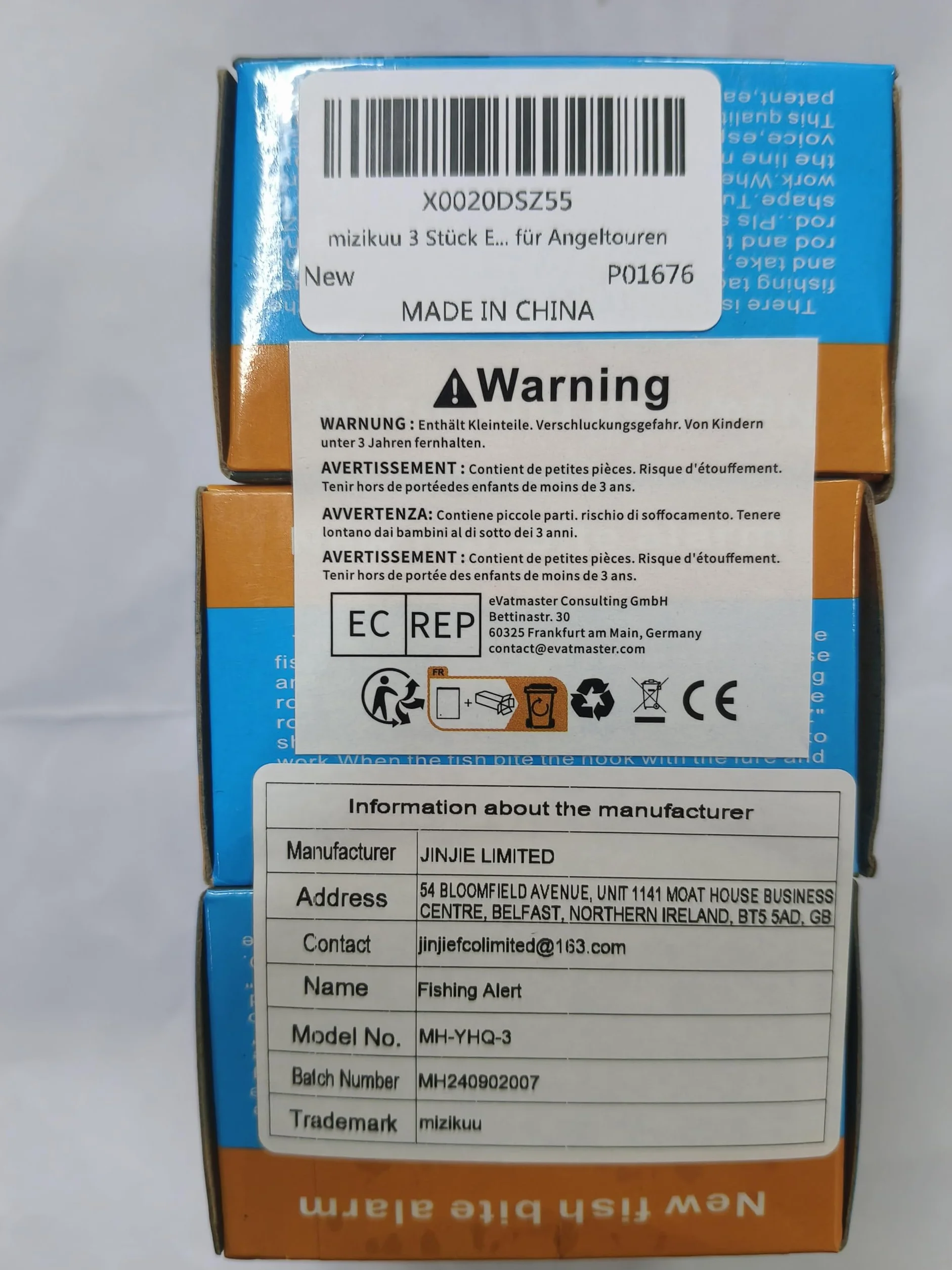 Mizikuu Lot de 3 détecteurs de touche électroniques à LED Light-Strike LED - Alarme de pêche avec détecteur de mouvement - Veilleuse - Pointe de canne à pêche à clip