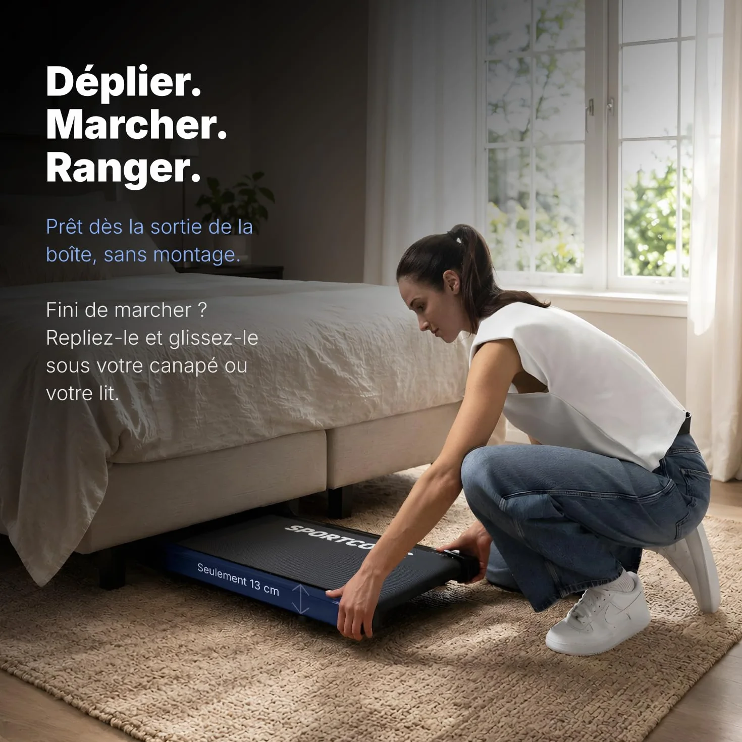 Tapis de Course Pliable Silencieux avec Télécommande – Walking Pad Compact pour Maison & Bureau