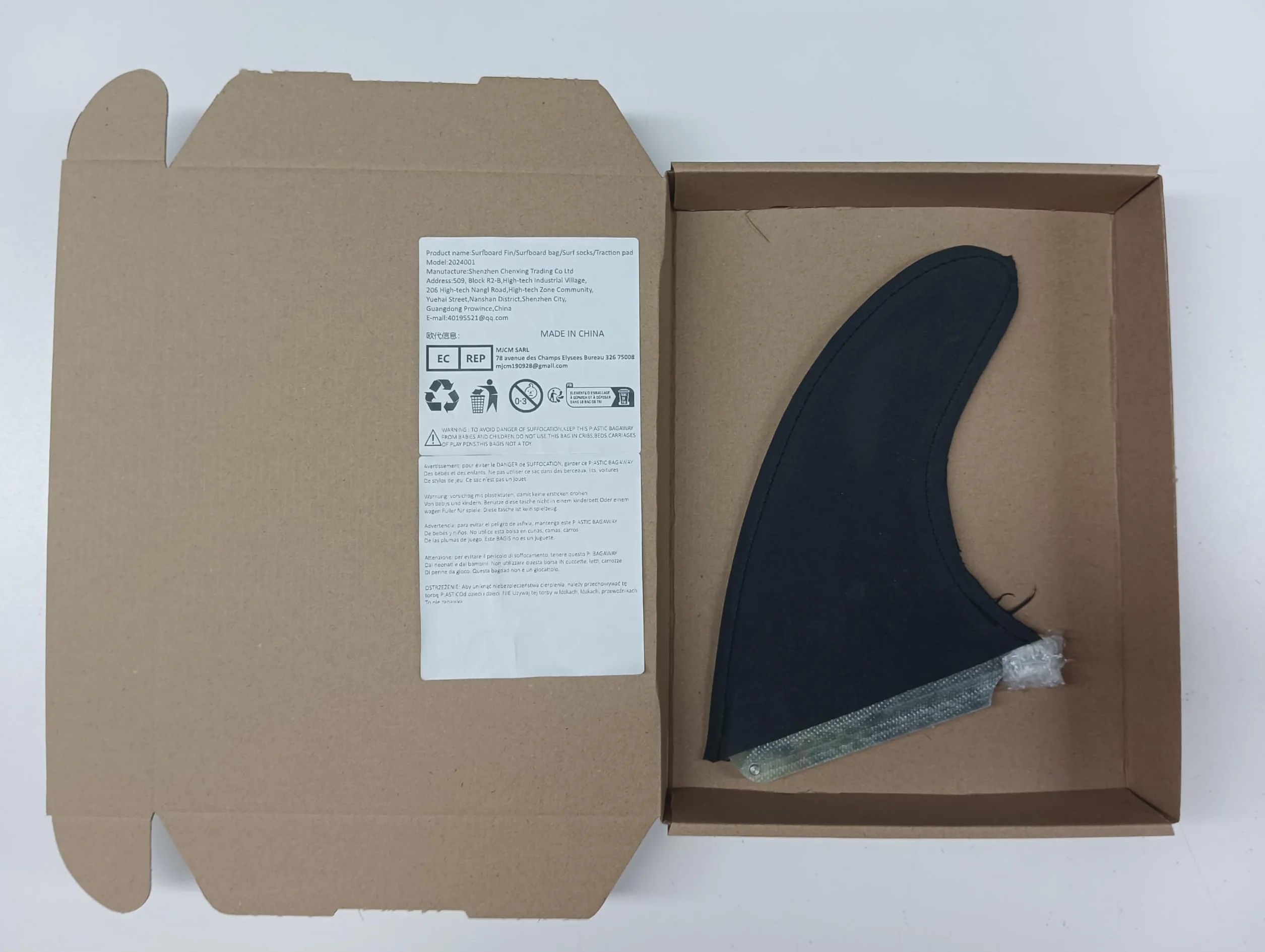 Planche De Surf Fins 3 Palmes Fibre De Verre Thruster Set