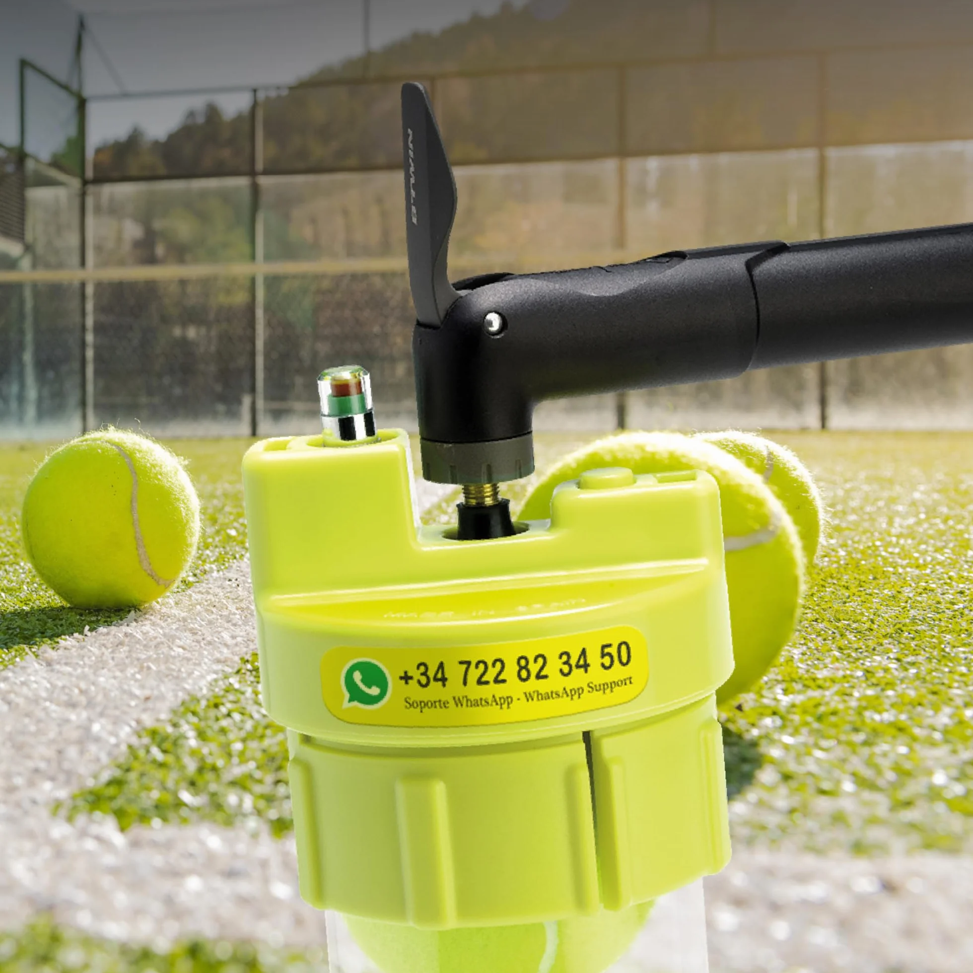 BALL RESCUER Pressuriseur 30 psi Adaptable aux Contenants 3 ou 4 Balles Padel Tennis