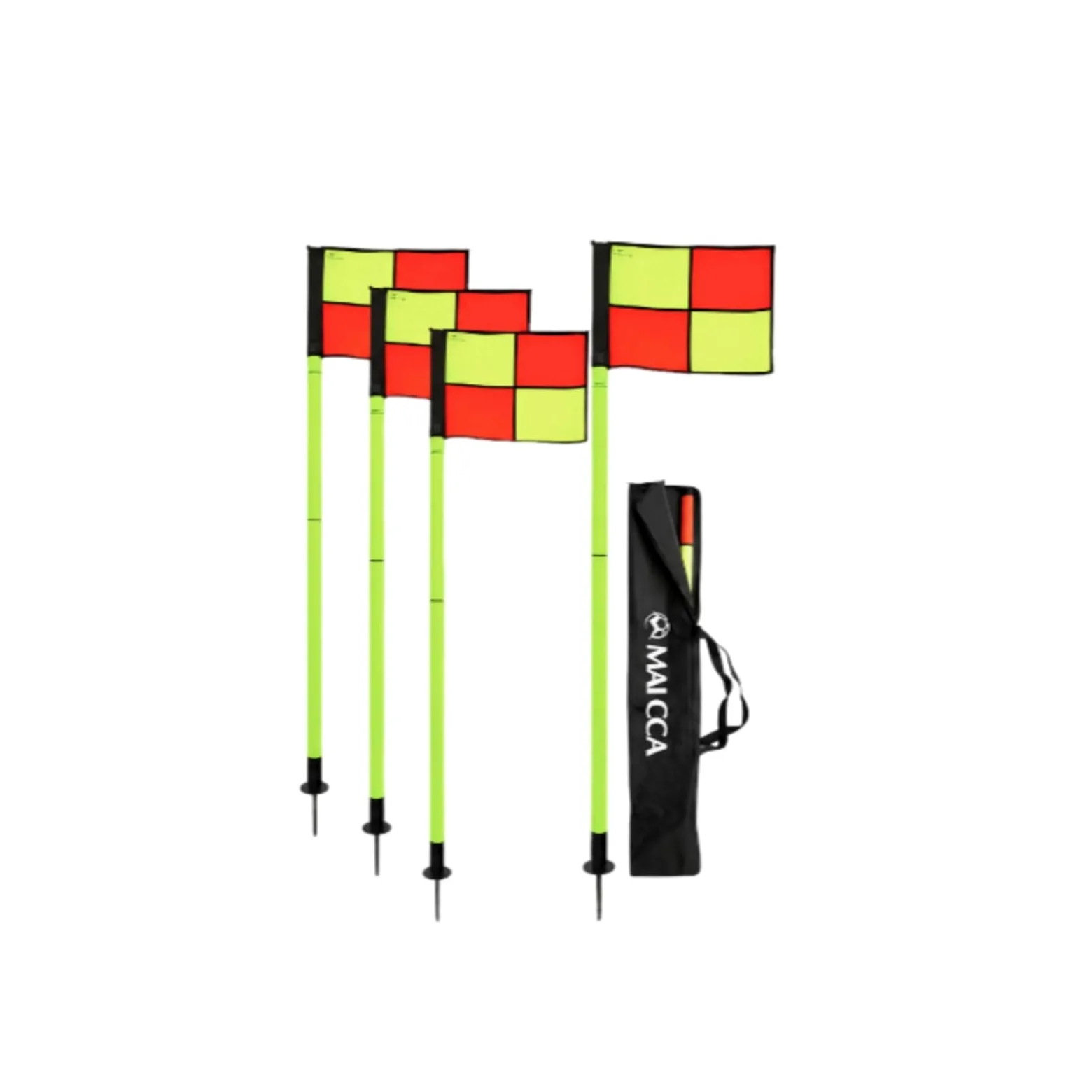 Colcolo Marqueurs D Entraînement Football Ensemble Délimitation Poteaux Drapeaux Repères Terrain PVC Métal Pointe Terre Base Stable Sac Inclus Adaptés à Séances de Club Arbitrage Événements Sportifs