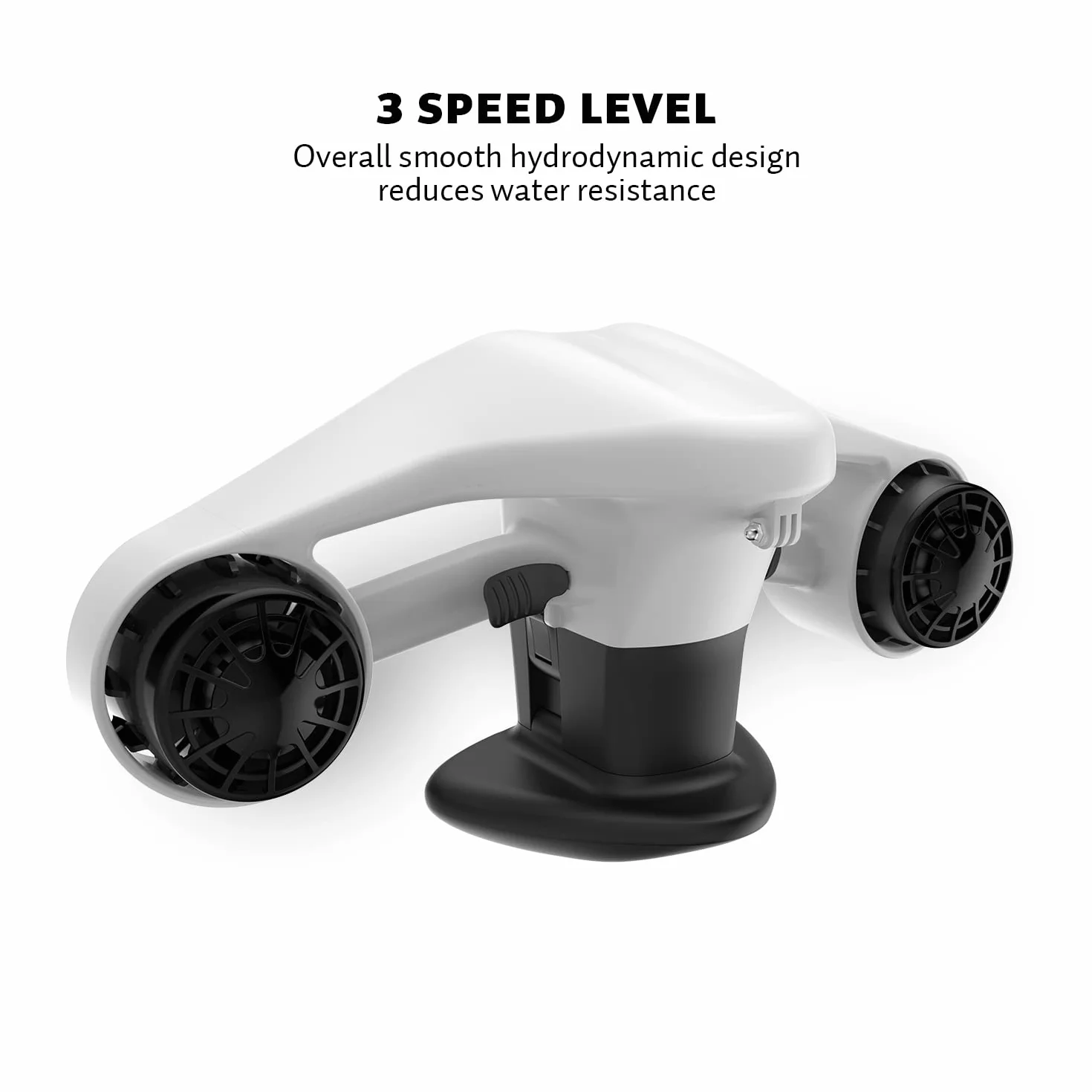 Asiwo Scooter Marin Deux Moteurs étanche pour Plongée Natation avec Support Caméra d'Action (Blanche)