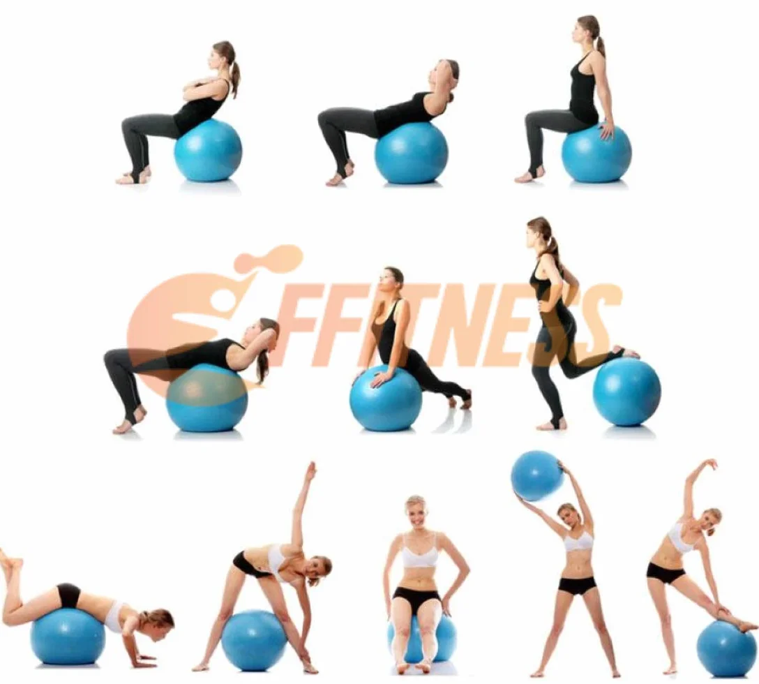 Ballon de Gymnastique Fitness Anti-Éclatement 55-95 cm pour Gainage Abdominaux