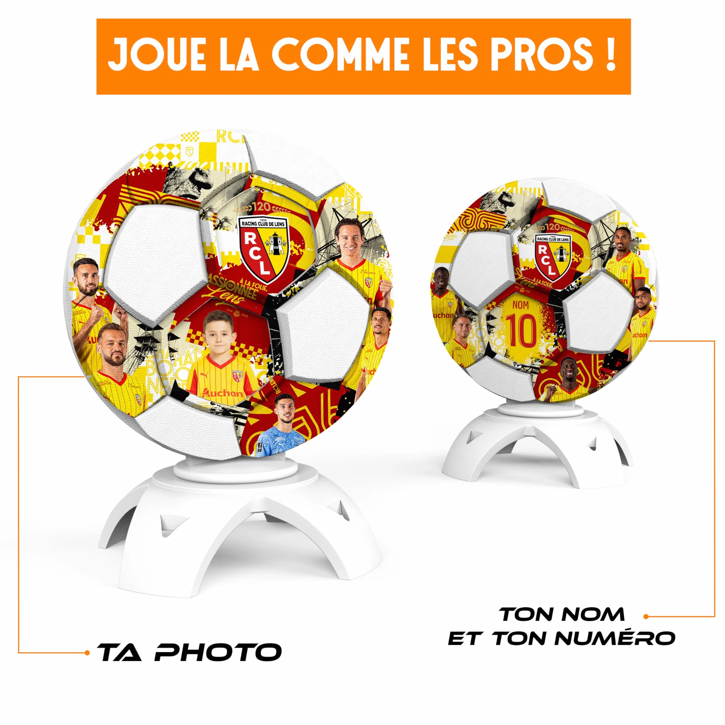 Trophée Collector RC Lens Officiel – Personnalisable avec Photo, Nom & Numéro | Objet de Collection Supporter, Cadeau Unique Made in France