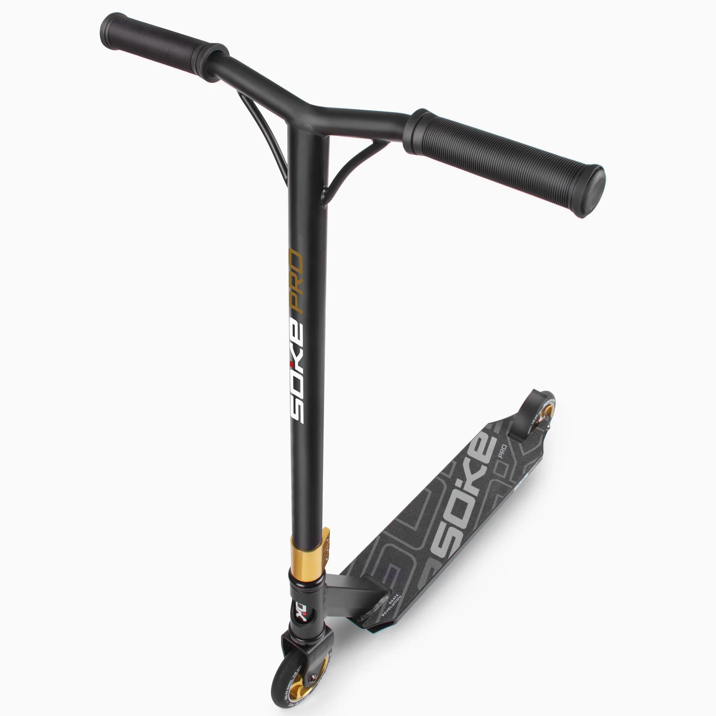 SOKE Stunt Scooter Pro Kick-Scooter avec roulement à Billes ABEC 9 Trottinette Trick pour Adultes et Enfants Deux Roues Freestyle Cityroller | 2 Roues | Capacité de Charge 100kg (Noir-Or)