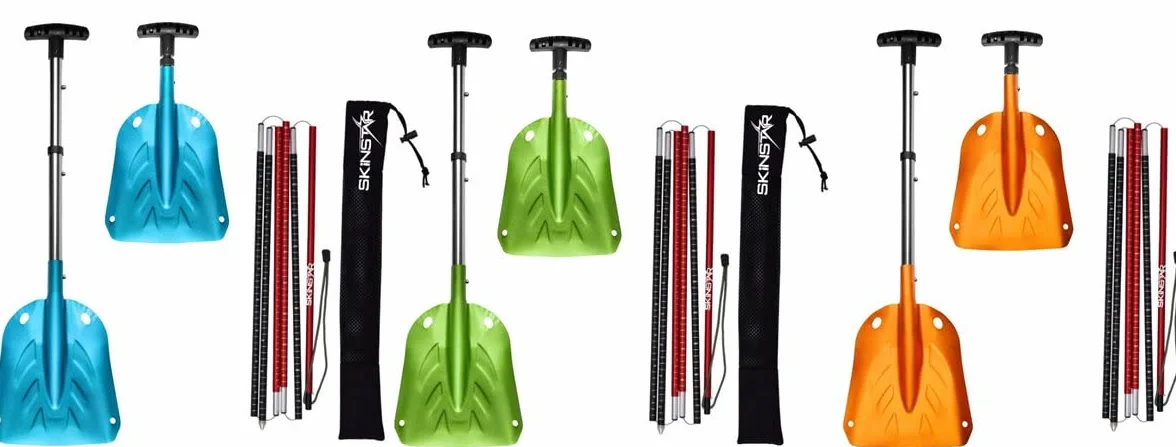 SkinStar Sonde pour avalanche 260 ou 320 cm et pelle à neige pliable en aluminium, ensemble léger et compact pour avalanche