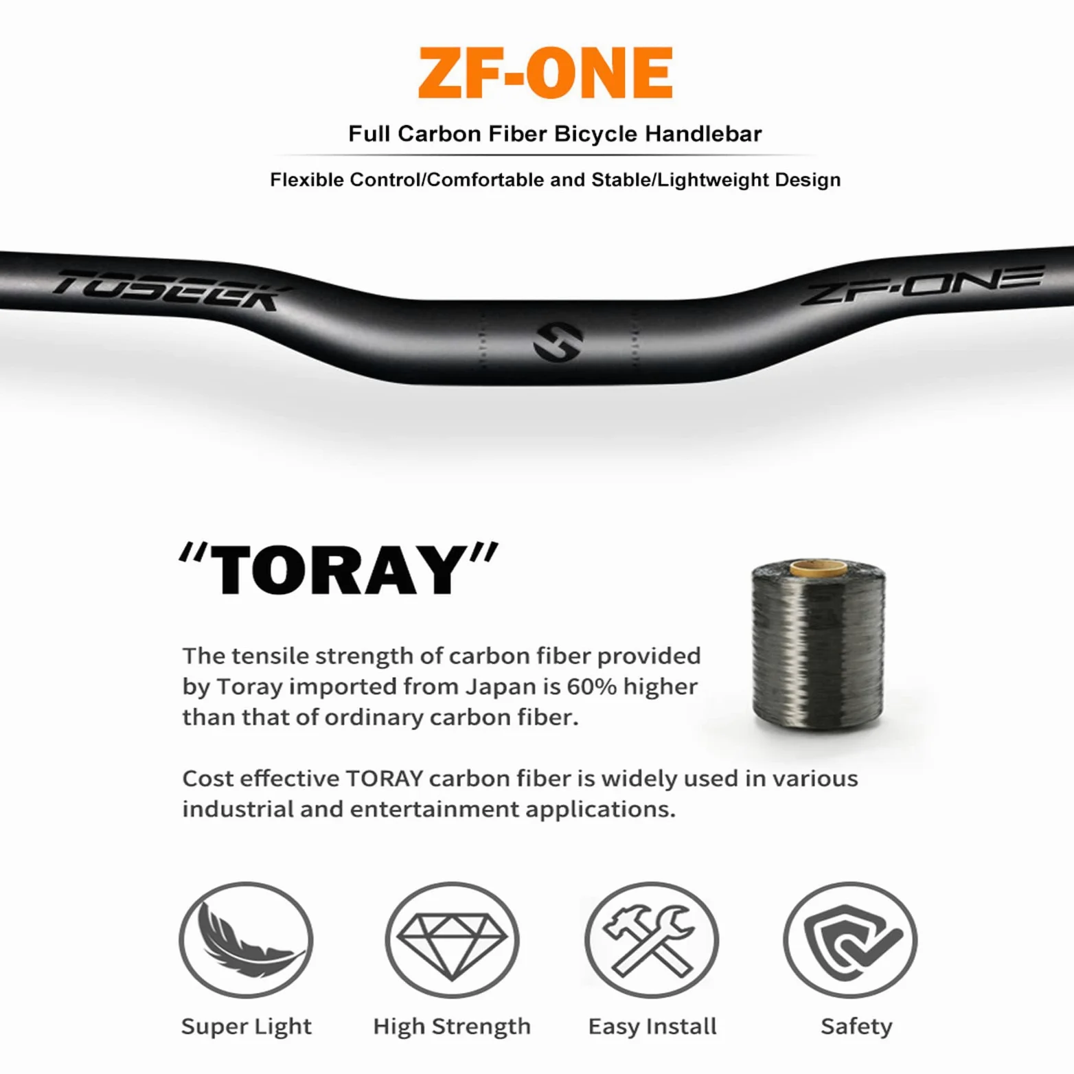 Guidon de vélo de Montagne entièrement en Carbone 31,8 * 580-760 mm Riser/Barres Plates 3K Matt Glossy Haute résistance Accessoires de vélo Super légers Guidons VTT