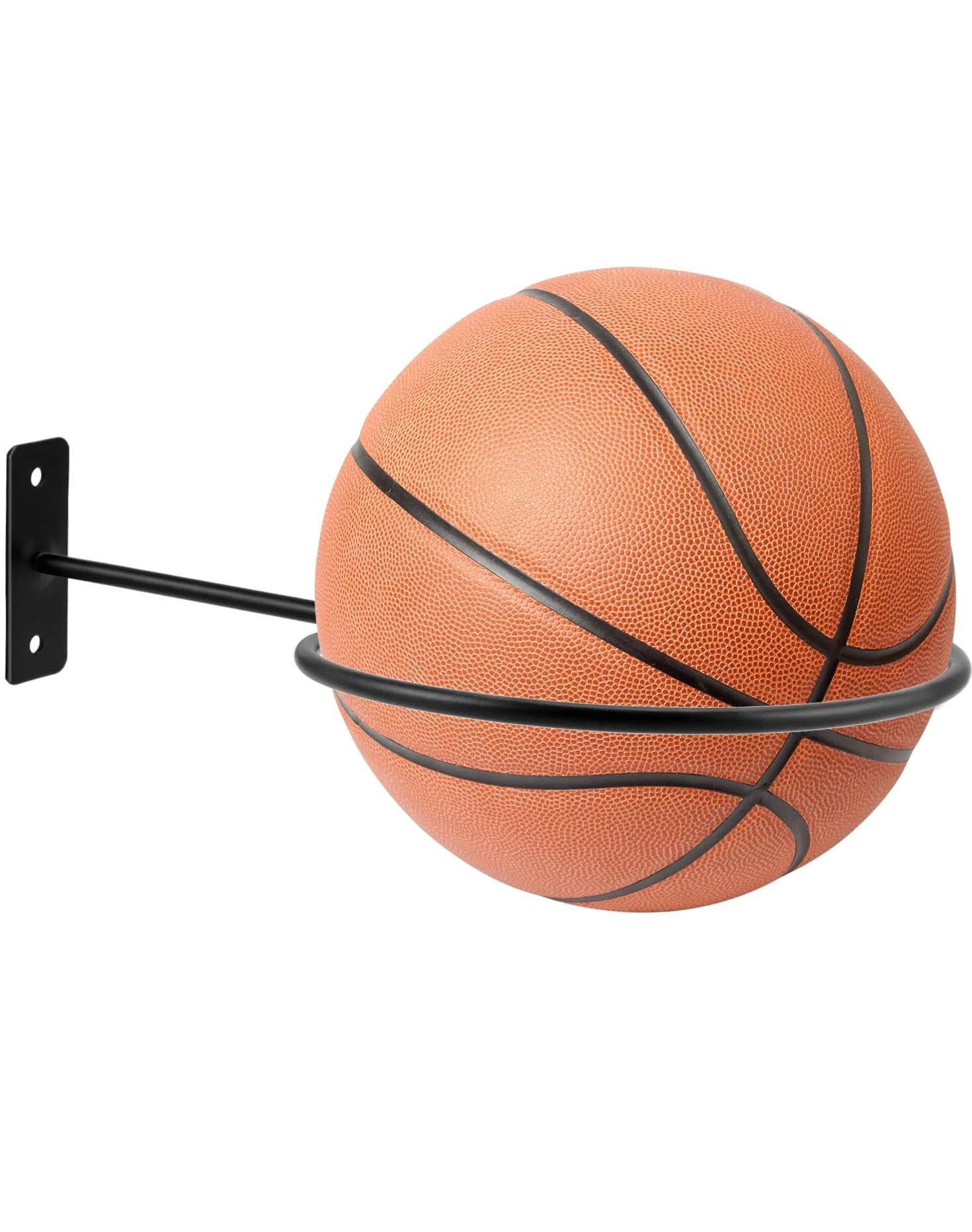 QWORK 8 PCS Support Mural pour Balles de Basket, Football, Volley-Ball, Noir