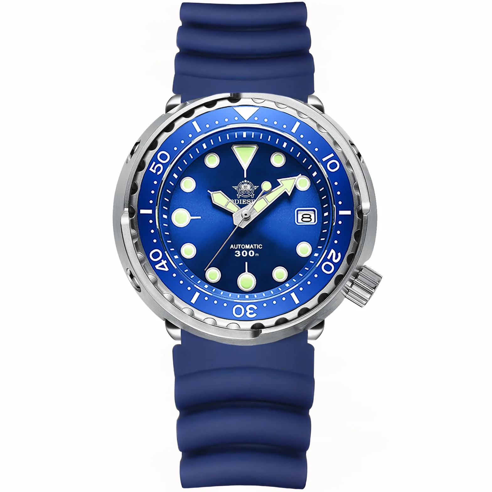 ADDIESDIVE Montre de plongée automatique homme NH35 étanche 300 m saphir cadran suisse lumineux 47,5 mm bleu mécanique