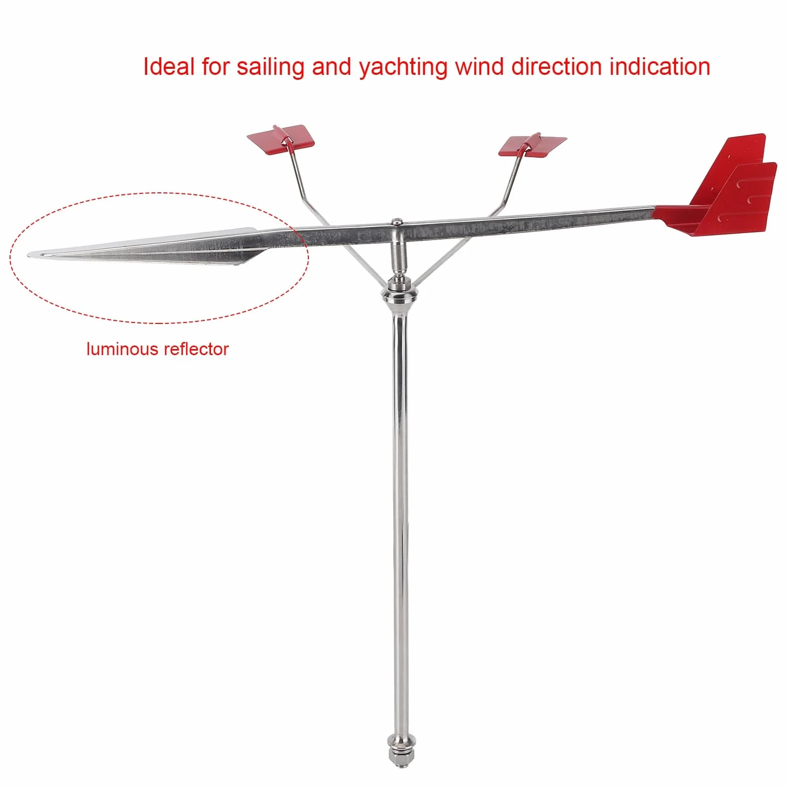 Girouette Marine INOX 304 Indicateur de Direction du Vent pour Yacht Bateau Voile