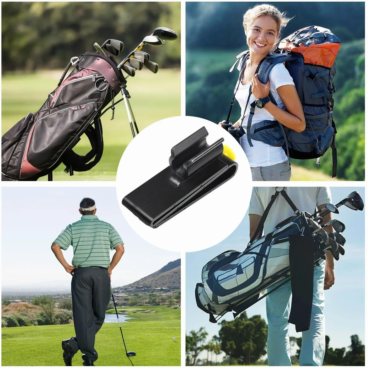 Clip pour sac de golf sur support putter - Golf Putter Clip | Support de putters multifonctionnel avec marqueur de balle - supports léger pour poignée de parapluie, perche à selfie, canne et