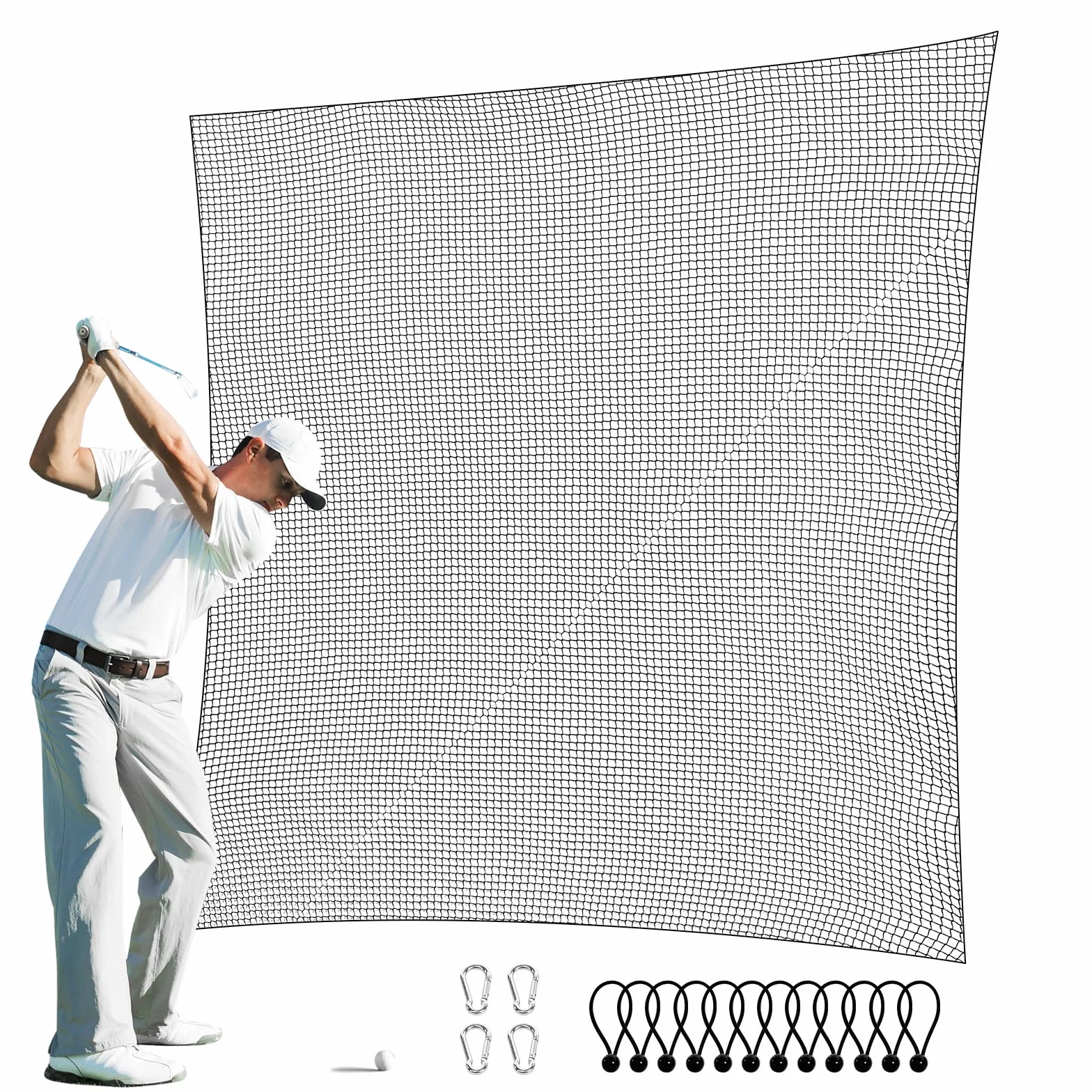VEVOR Filet d'Entraînement au Golf 310x310 cm, Filet de Frappe en Nylon Robuste