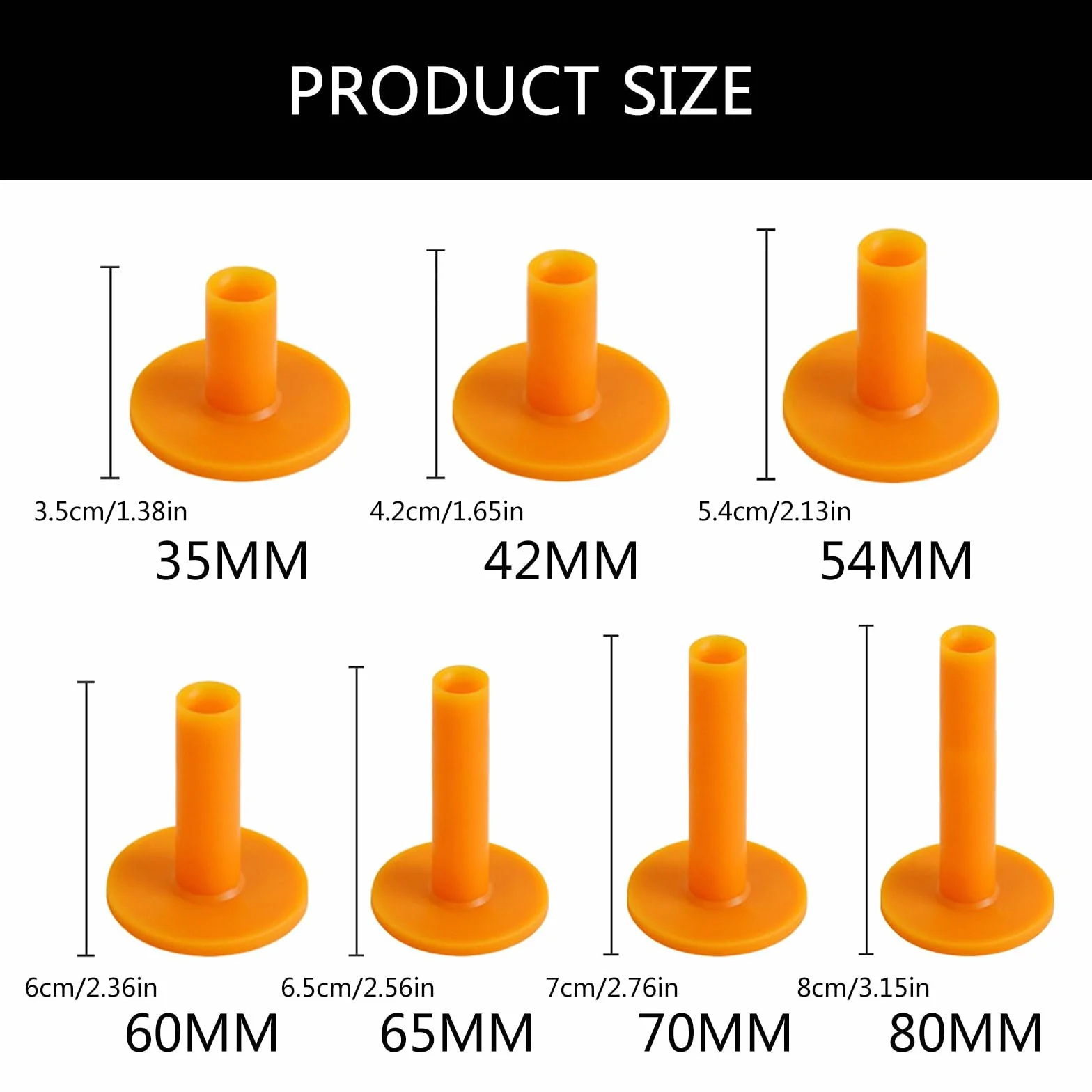 Support de tees de golf pour tapis d'entraînement 35-80 mm en caoutchouc