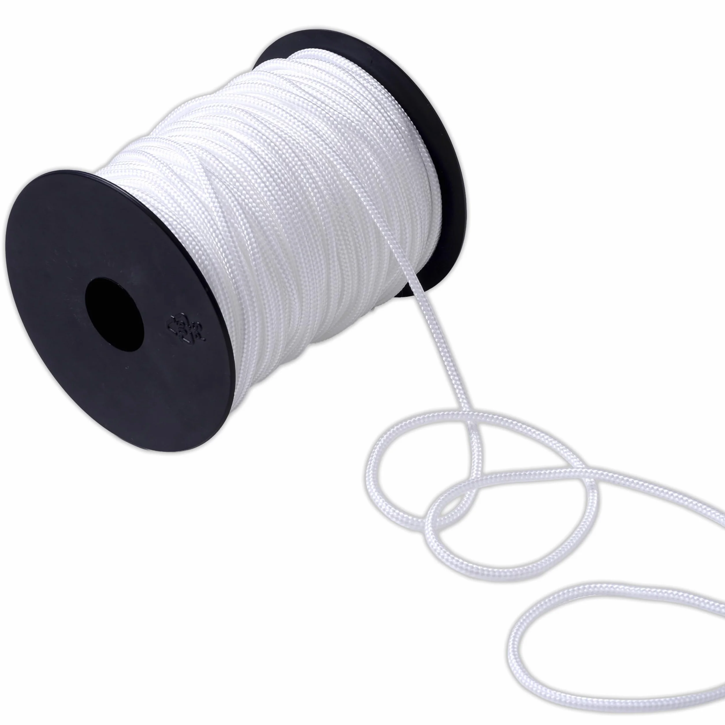 Cordon Tresse Nylon Blanc 50 mètres 3 mm pour Stores Vénitiens Fabriqué en Italie