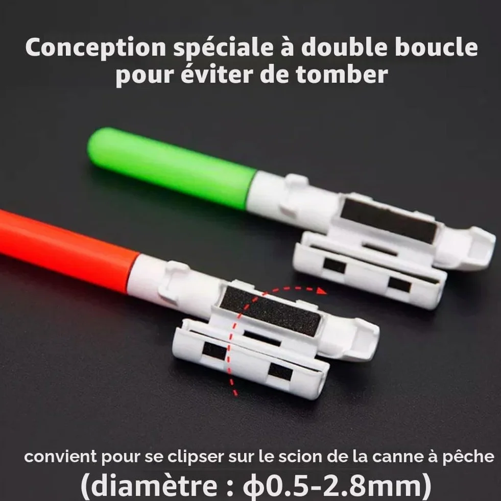 Lot de bâtons Lumineux LED de Nuit pour Canne à pêche - 6,3 cm - Étanche - avec Alarme de Morsure - pour pêche de Nuit