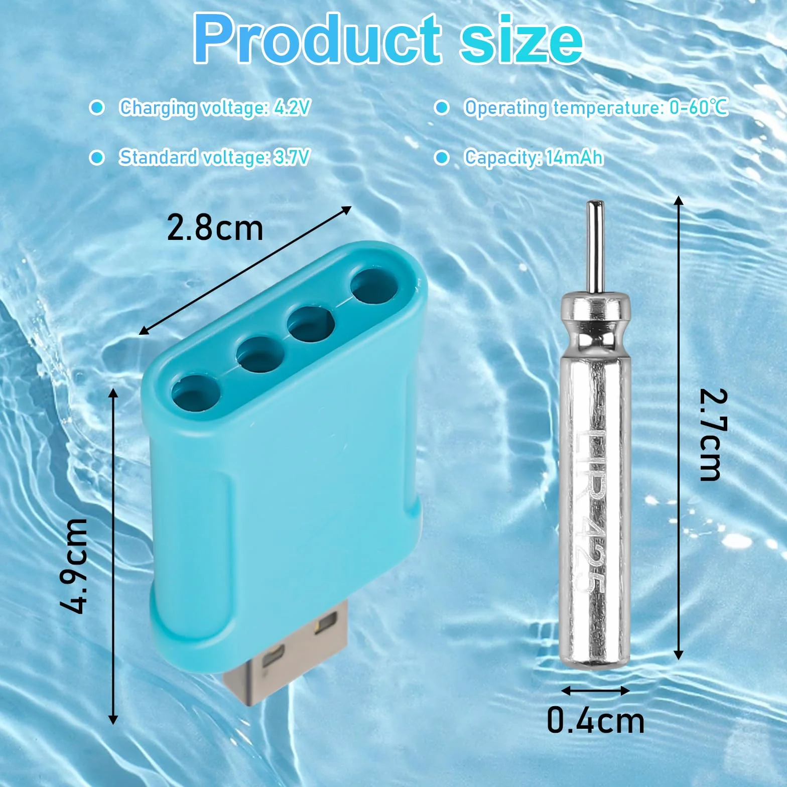 Lot de 9 piles CR425 compatibles avec les flotteurs LED - Rechargeables - Pour cloches d'alarme de pêche et flotteurs de pêche - Avec chargeur et batteries