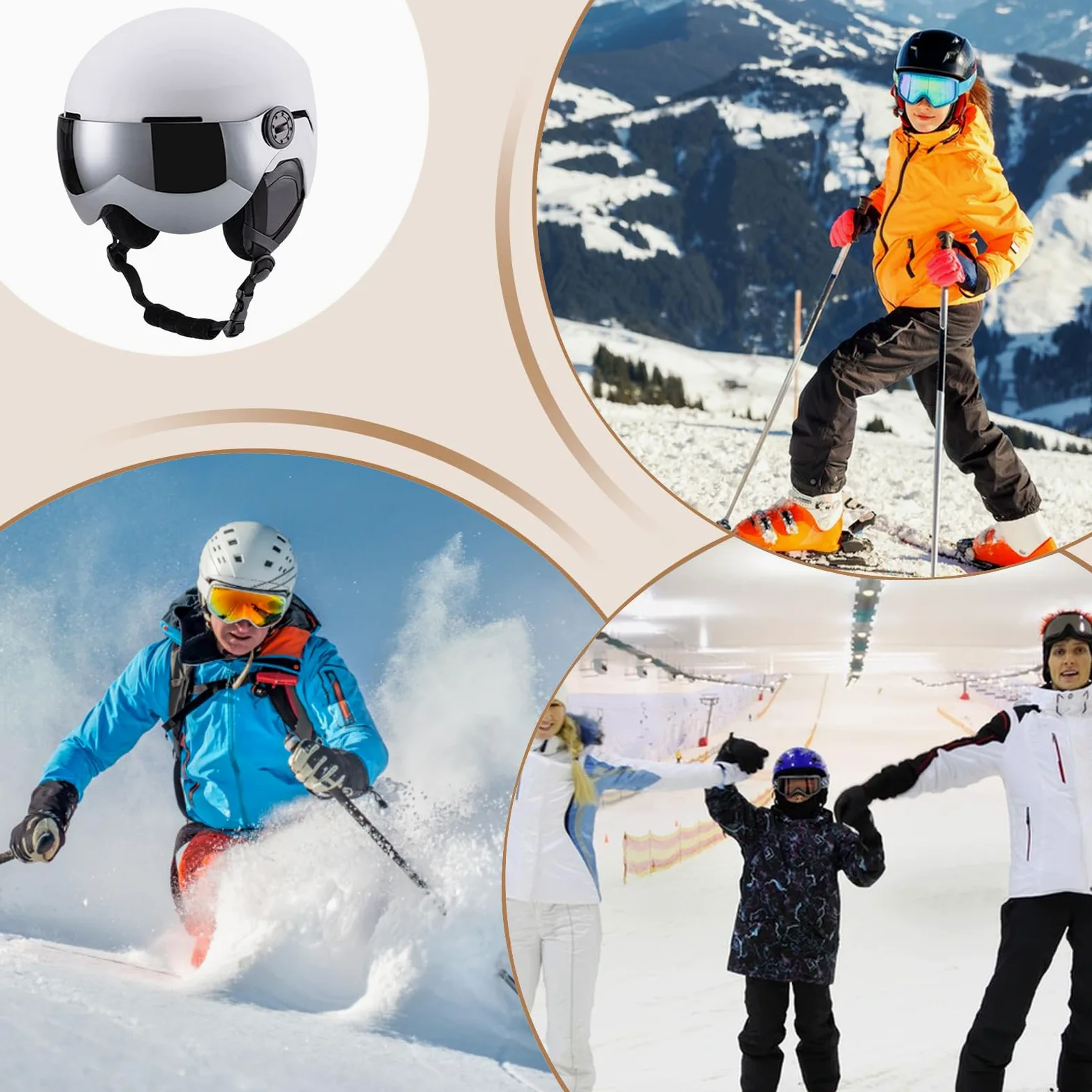 Casque pour le Snowboard,Antichoc Et Thermique Avec Masque | Casque Pour Sports De Neige À Coque Intérieure En Mousse - pour Hommes Femmes Jeunes Adultes Jeunes Skieur Snowboardeur Station Extérieur S