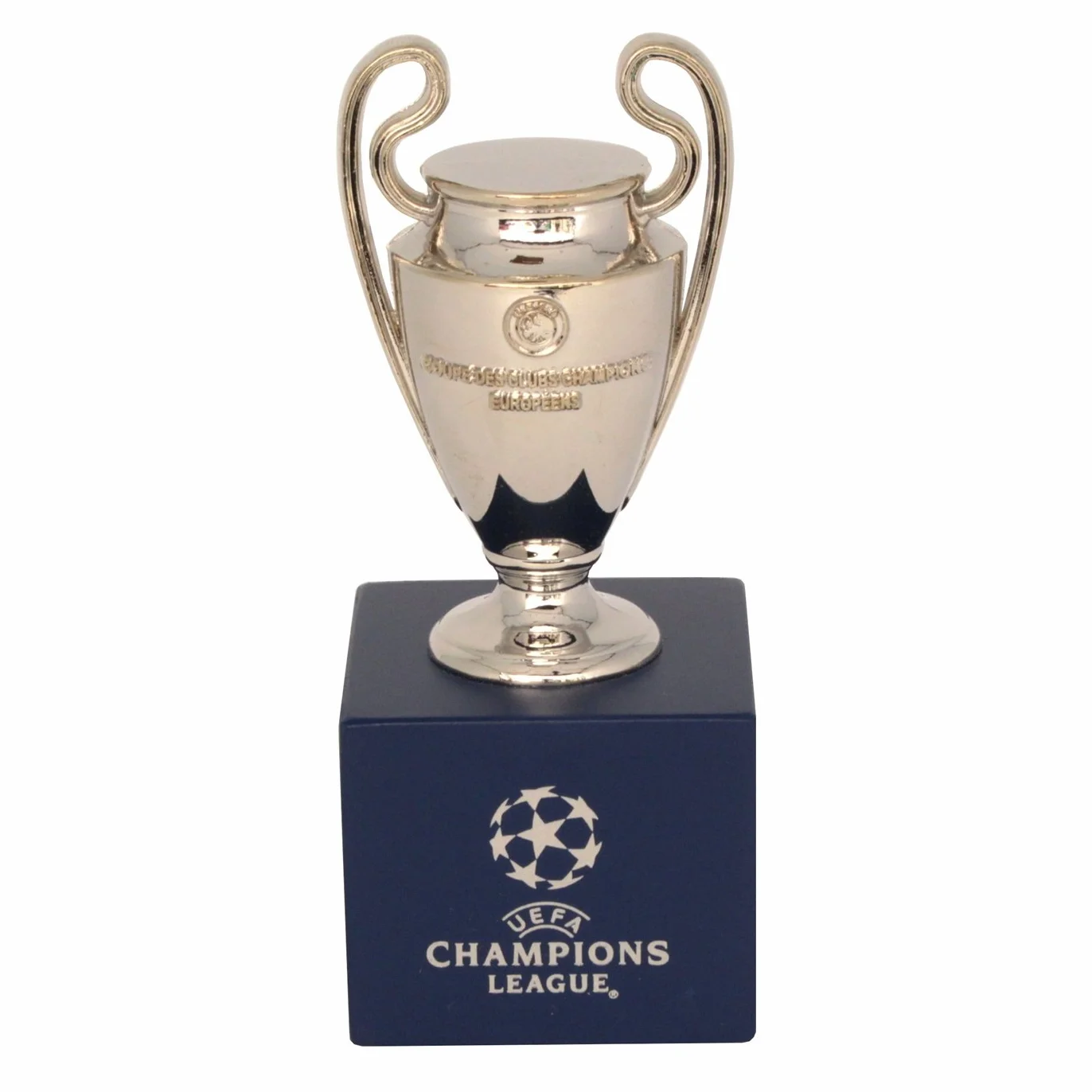 UEFA Homme Pokalreplika Uefa Mm Auf Holzpodest R plique 70 cm de la ligue des champions sur socle, Argenté., 70mm 7cm EU
