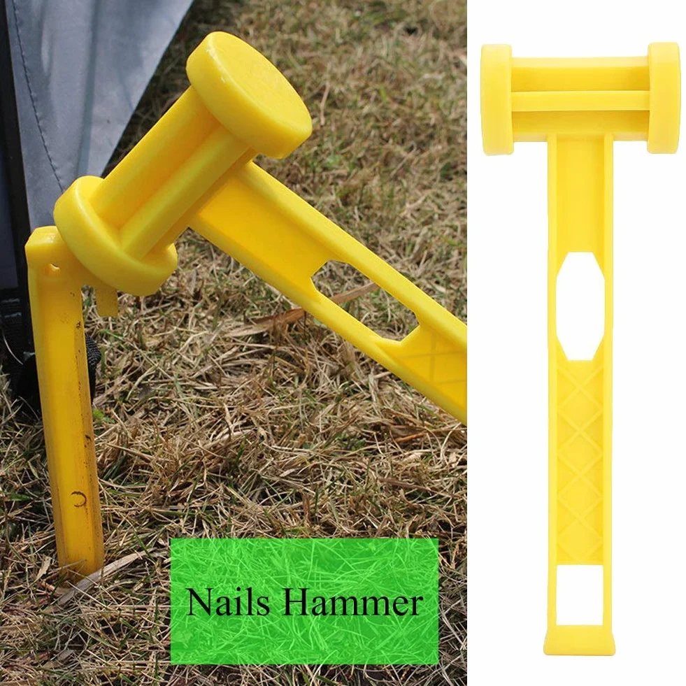 MAGT Marteau, Portable en Plastique Terre Clous Marteau Tente Légère Peg Marteau Camping en Plein Air Outils Accessoires