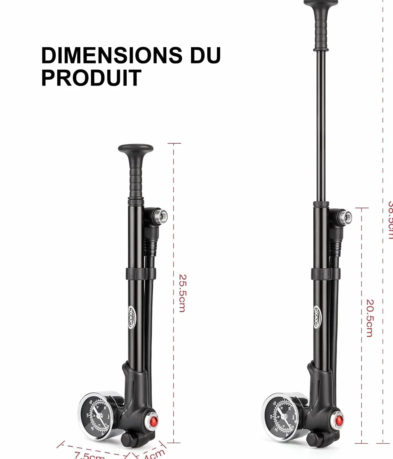 Pompe d'amortisseur Haute Pression Argenté CXWXC pour Fourche à Suspension et Suspension arrière