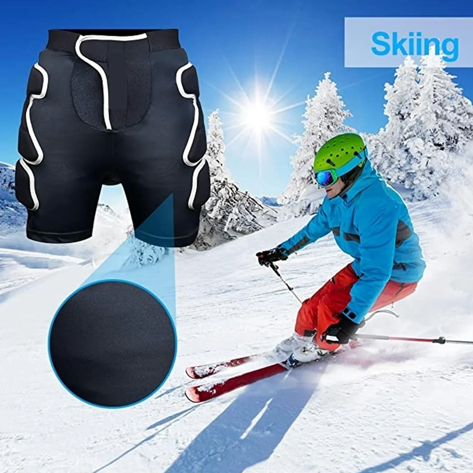 Short De Protection Rembourré Pour Le Ski Short de protection rembourré de ski SBR 3D EVA Équipement de protection contre les chocs rembourré for snowboard, skate et ski Ski Shorts De Protection Rembo