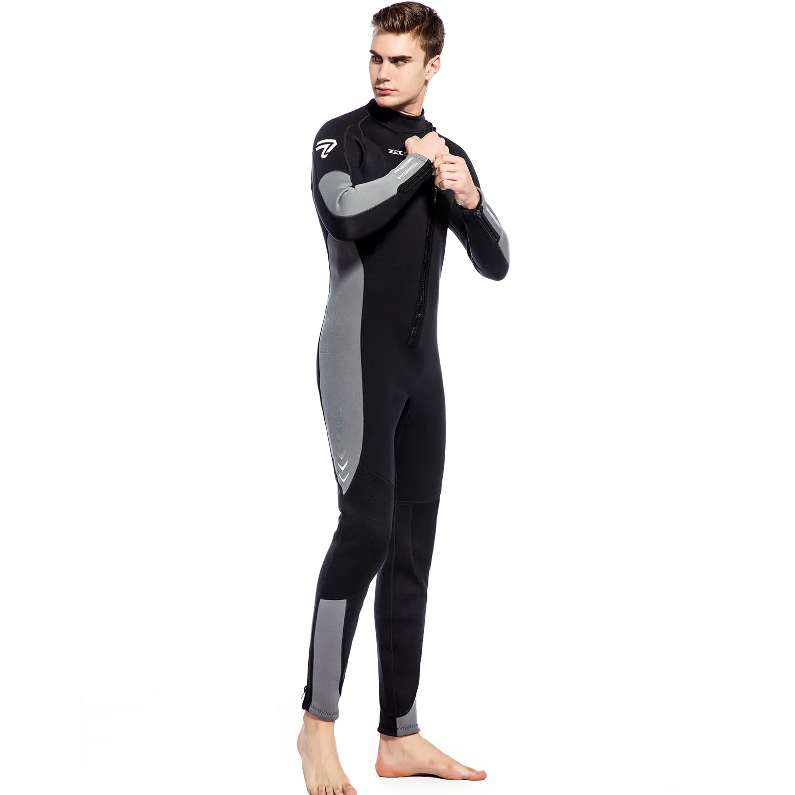 Combinaison de plongée en néoprène de 3 mm pour homme et femme avec fermeture éclair sur le devant pour plongée sous-marine et eau froide