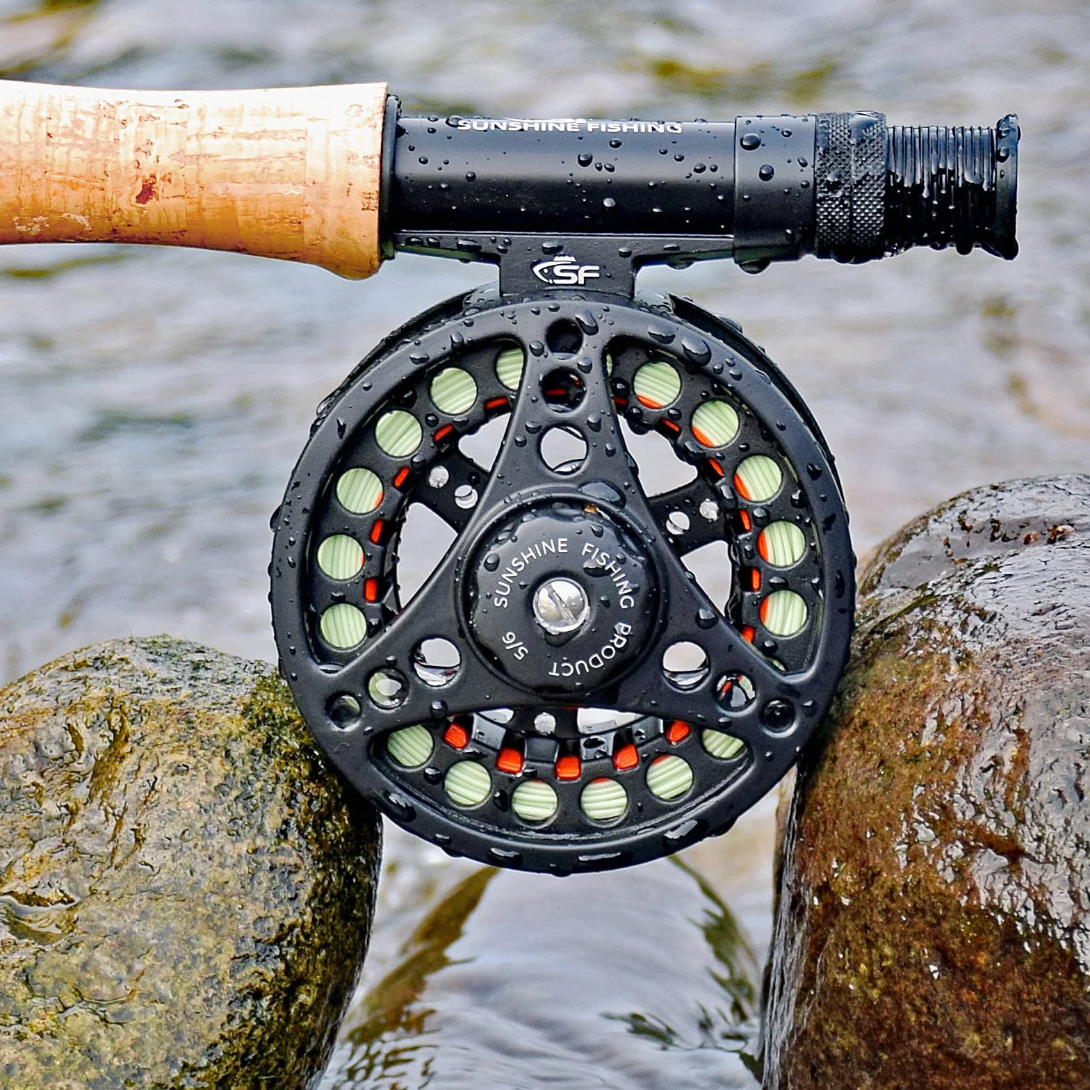 SF SF-001 Moulinet de pêche à la Mouche Corps en Alliage d'aluminium 3/4 WT 5/6 WT 7/8 WT pré-chargé avec Ligne Combo pour Truite Bar Carpe Brochet Panfish