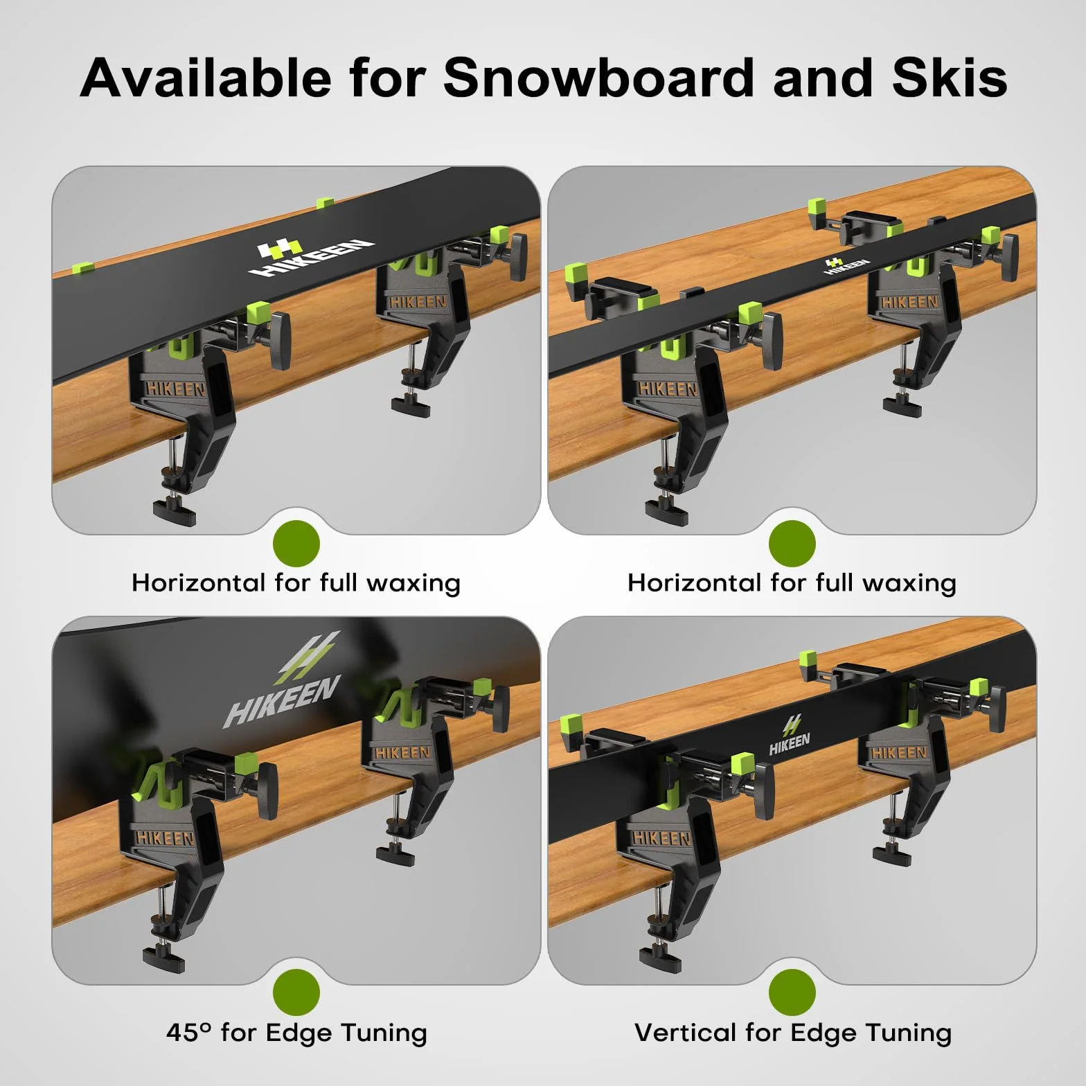 BOOSTEADY Étau pour Ski et Snowboard Réglable Réparation Cirage 2PCS Patins Antidérapants Horizontal Vertical 45°